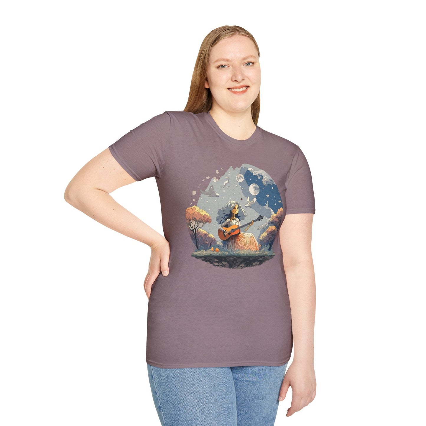 Womens Graphic T Shirt Art Design Tee Unisex Softstyle Cotton Shirt Everyday Comfort Durable Wear