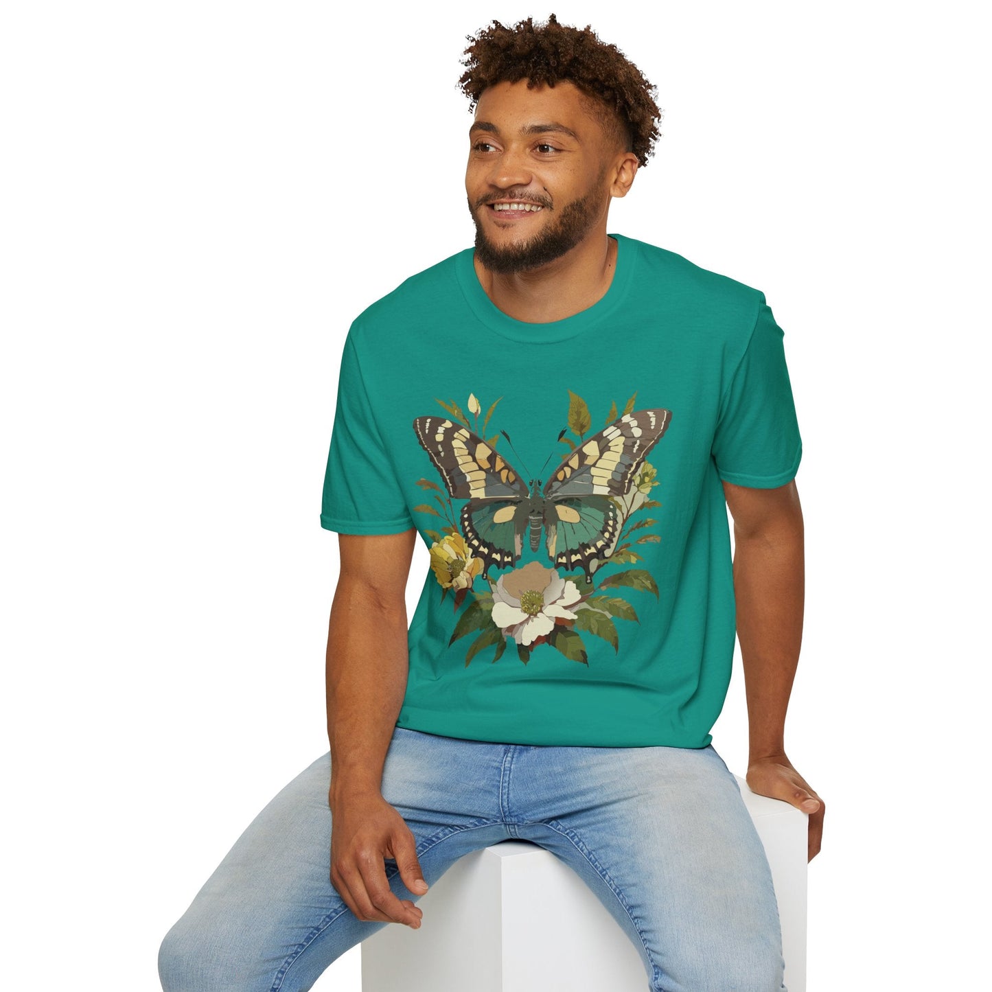 Butterfly Shirt Unisex Monarch Butterfly Tee Gildan Softstyle 64000 100 Percent Ring Spun Cotton