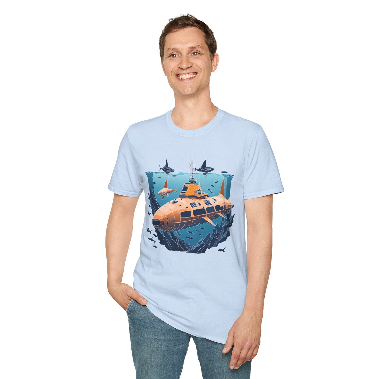 Ocean T Shirt Unisex Gildan Softstyle 64000 Ocean Theme Tee 100 Percent Cotton Fabric