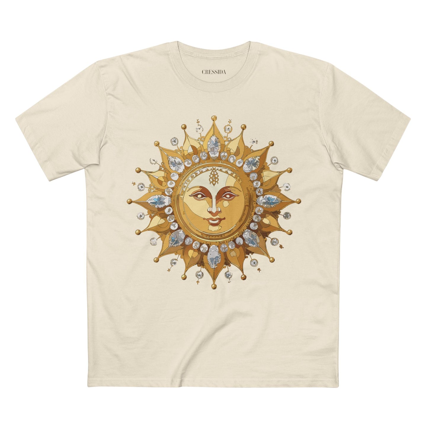 Gold Sun Graphic Unisex 100 Cotton T-Shirt with Golden Art Design 7