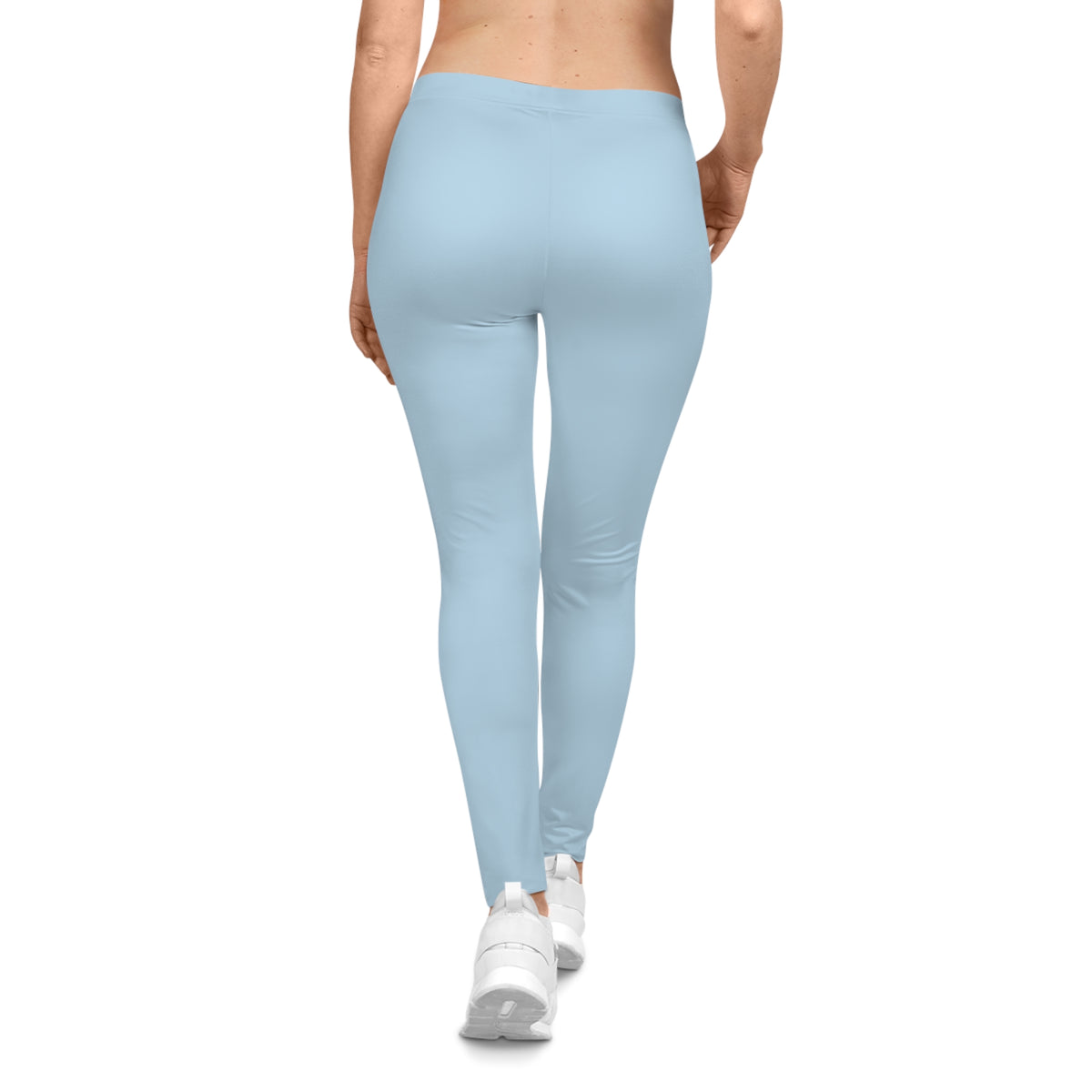 Pale Sky Blue Color Women's Poly-Span Casual Leggings XS-2XL