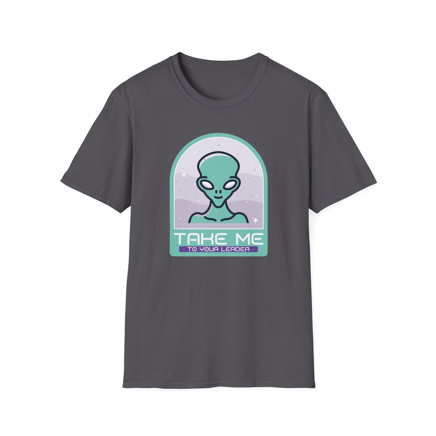 Alien Graphic TShirt  Take Me to Your Leader Retro Space Tee