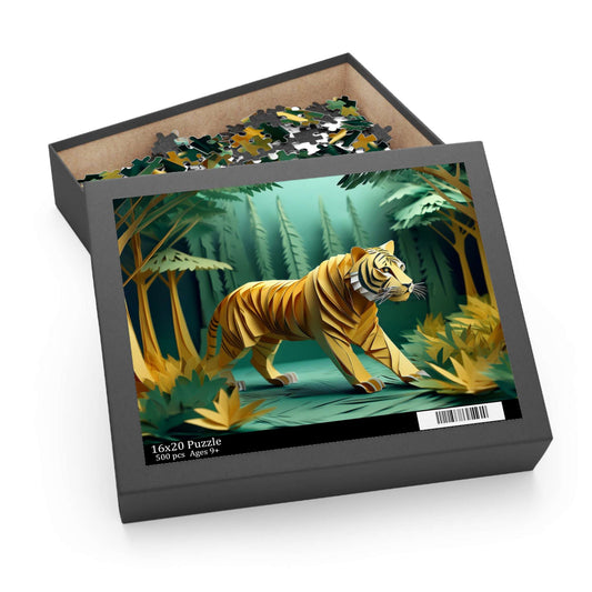 Tiger Puzzle 500-Chipboard Pieces in Box | Kids Puzzles Size: 16" x 20",  Ages 9+ and Family pn60