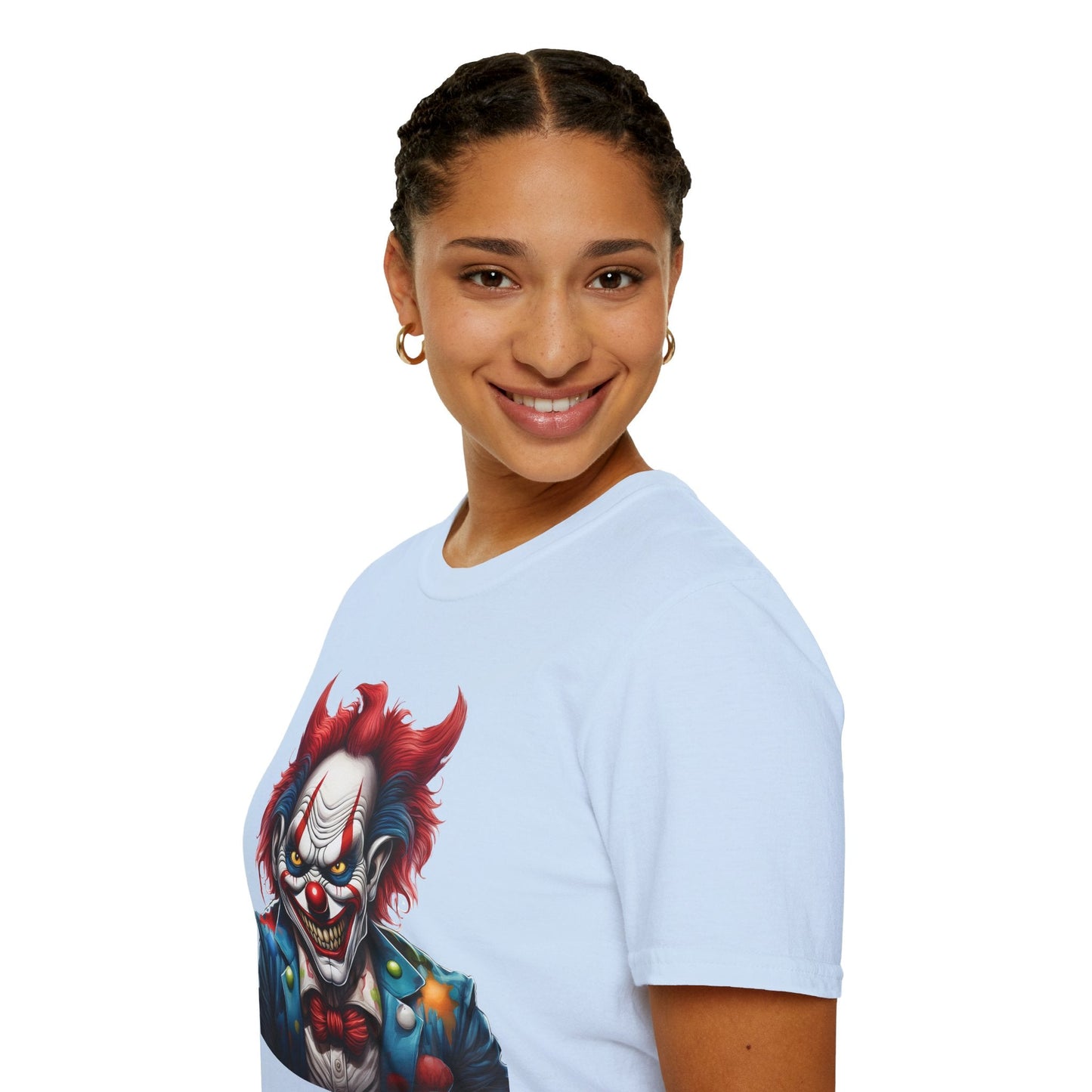 Unisex Clown Shirt With Funny Man Circus Print Tee Gildan Softstyle 64000 Classic Comfort Wear