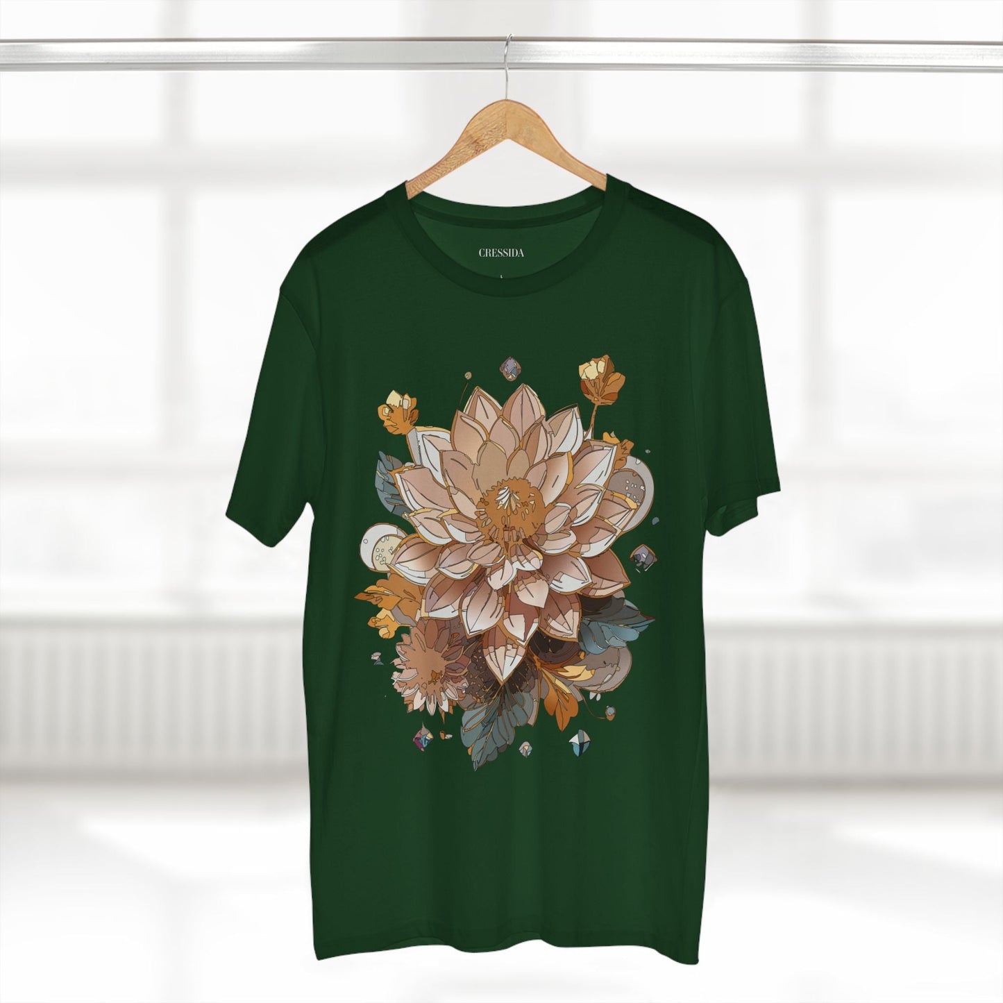 Floral Graphic T-Shirt Unisex 100 Cotton Art Design with Antique Flowers Tee 9