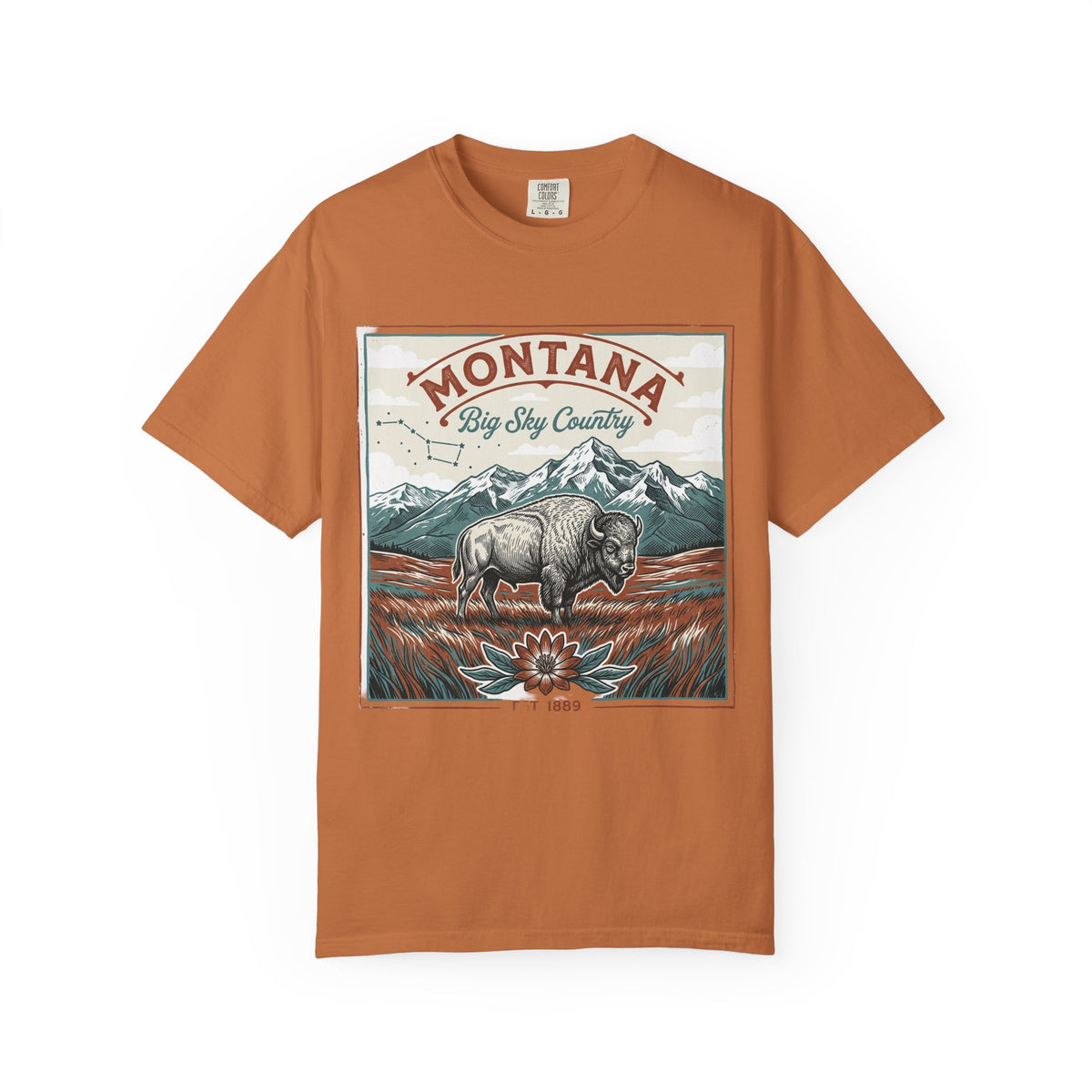 Montana Graphic Unisex Heavyweight Garment-Dyed Travel Tourist Graphic Gift Tee 100 Cotton Comfort Colors T-Shirt