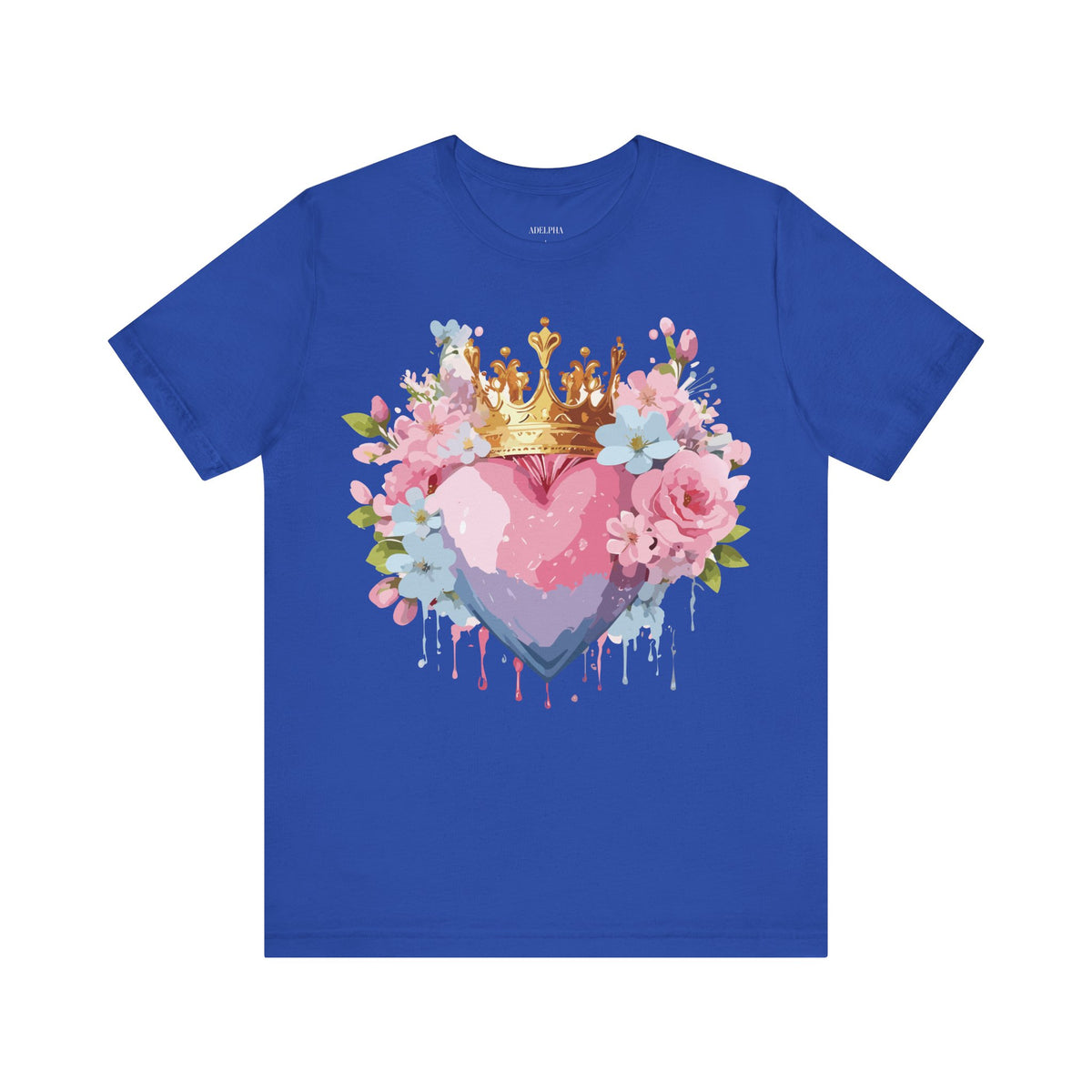 Valentine's Day Graphic Unisex Cotton Bella+Canvas Tee with Floral Art Design d108
