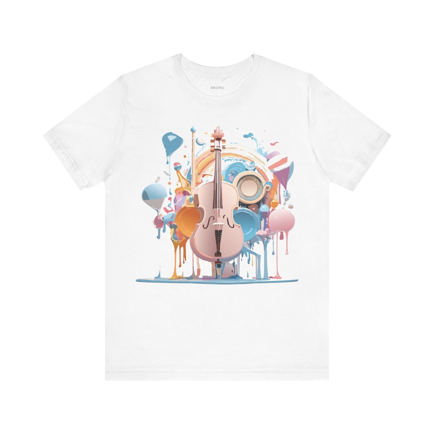 Music Graphic Unisex 100 Cotton Vintage Art with Musical Elements Tee 80
