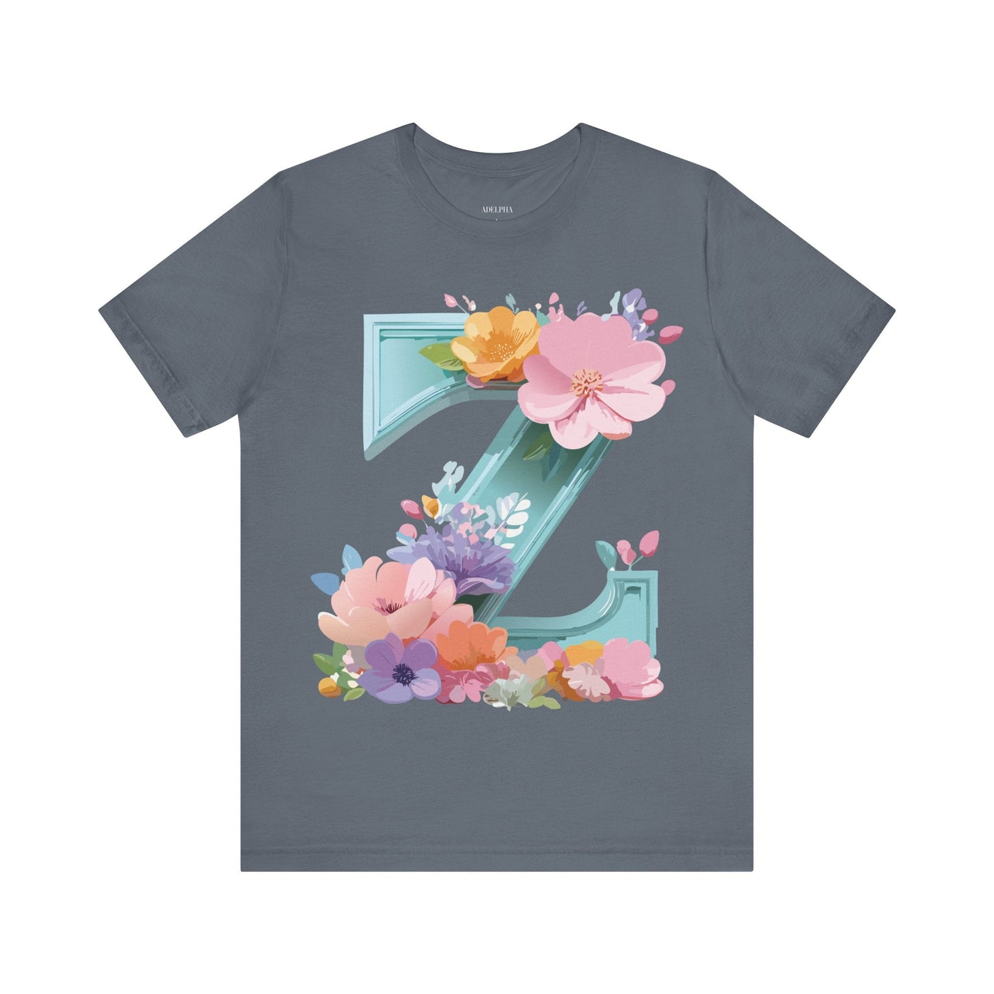Letter Z Shirt Graphic Tee Unisex Jersey Short Sleeve By Adelpha Vintage Inspired Artwork