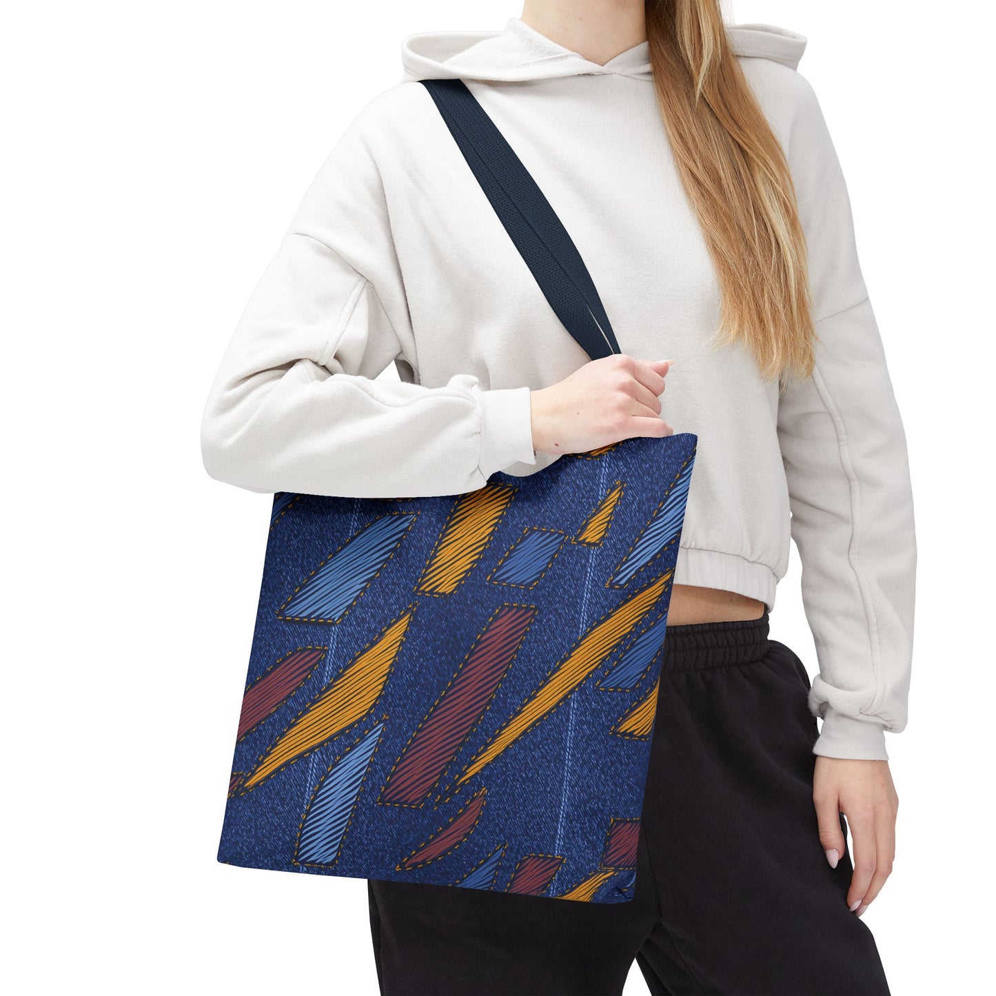 Denim Fabric Imitation Print Unisex Canvas Bag Poly Spun 3 Sizes Tote Bag 149