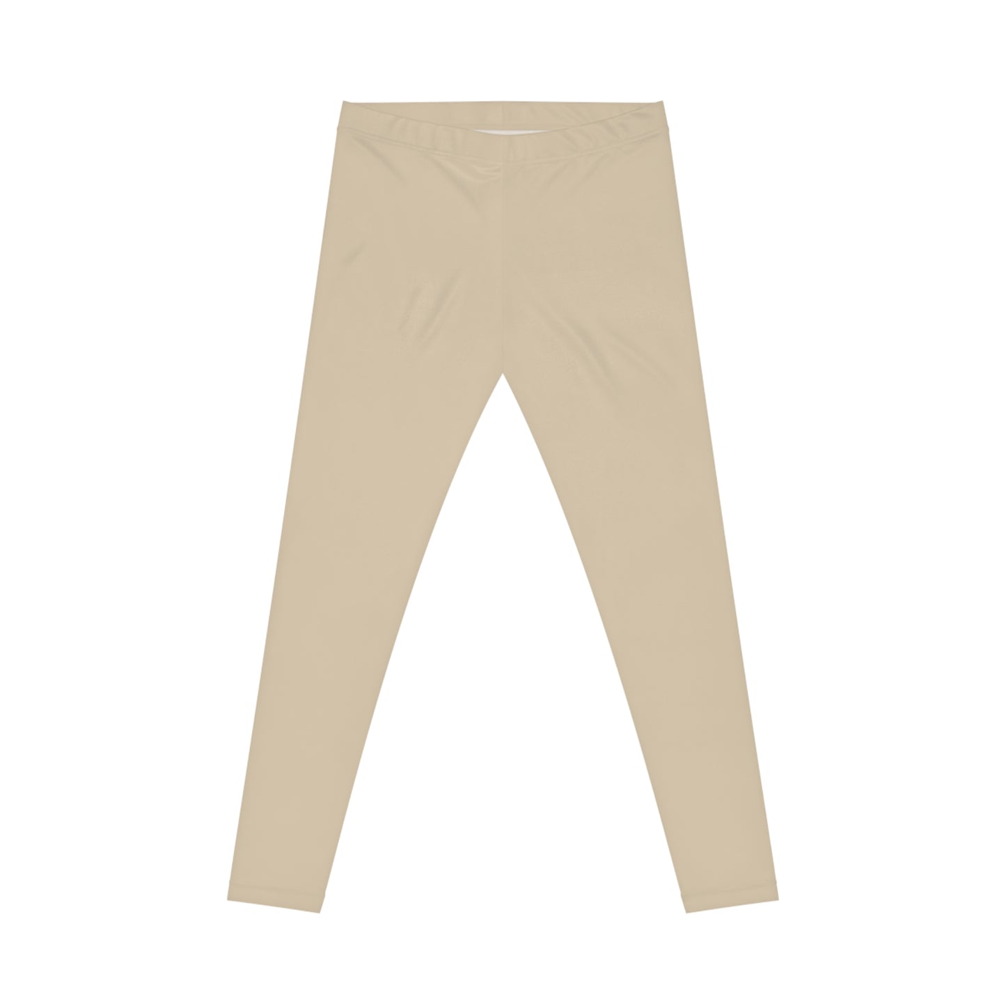 Pale Oak Beige Color Women's Poly-Span Casual Leggings XS-2XL