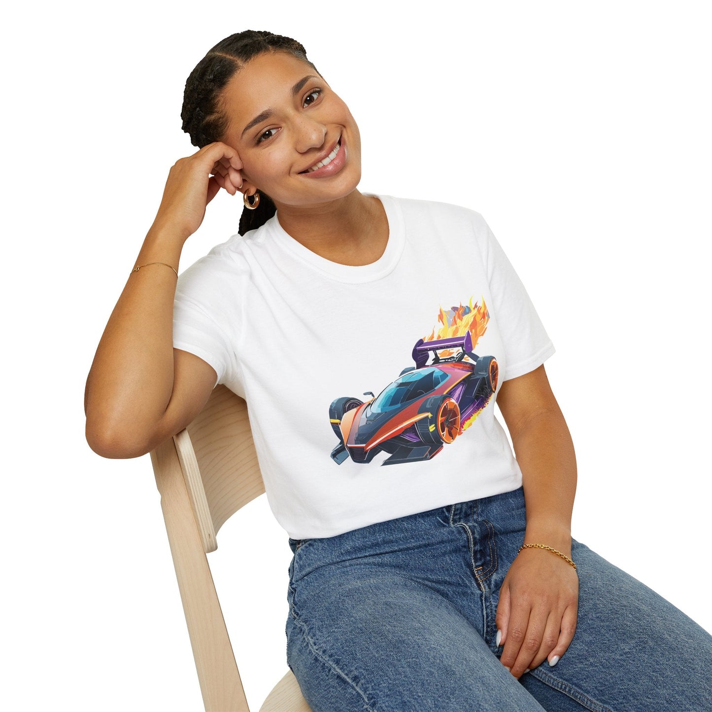 Unisex Car T Shirt Hot Wheels Graphic Tee Car Shirt Gildan Softstyle 64000 Cotton Tee