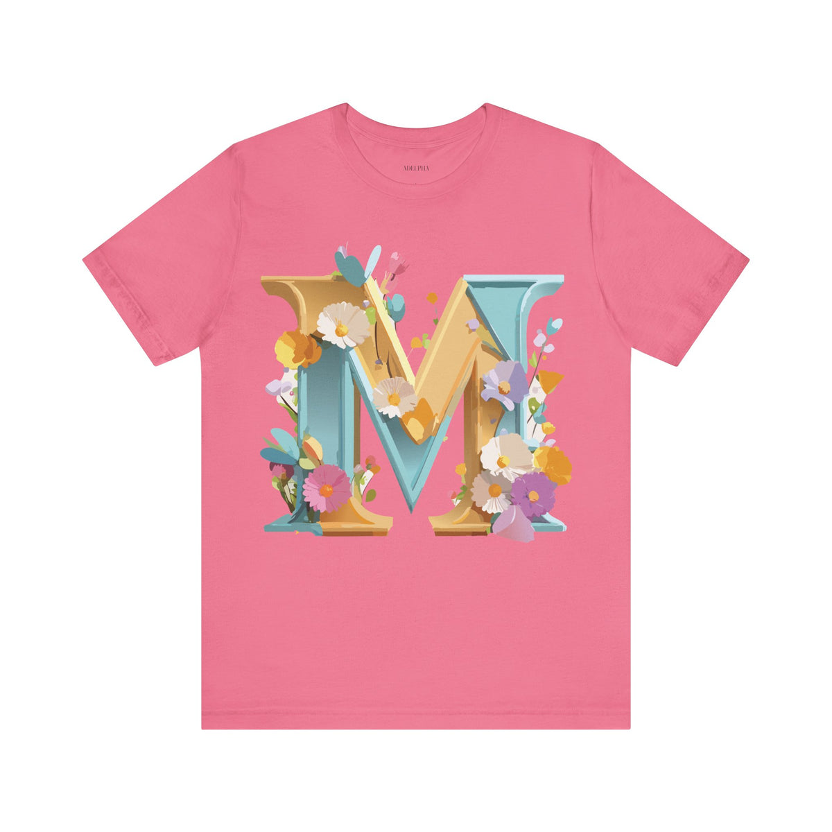 Letter M Graphic Unisex Cotton Bella+Canvas Tee with Art Letter Design