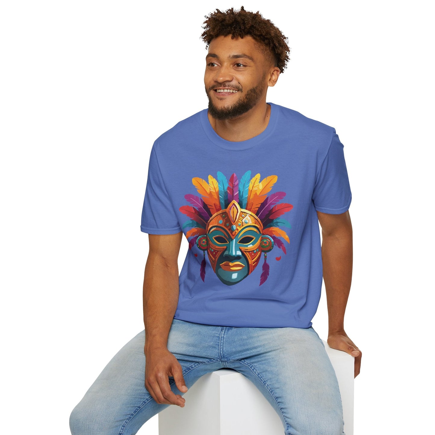 Mask Graphic Unisex Cotton Masquerade Design Artwork Tee 7