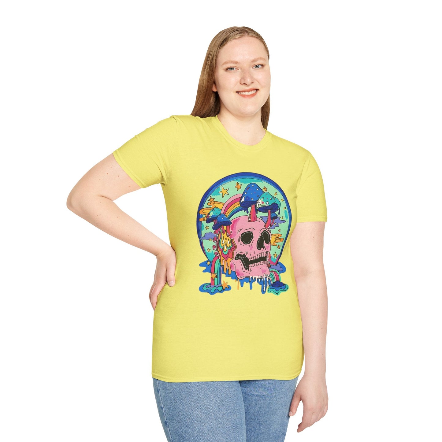 Skull Graphic Tee Unisex Gildan Softstyle 64000 100 Cotton Short Sleeve Shirt Art Design
