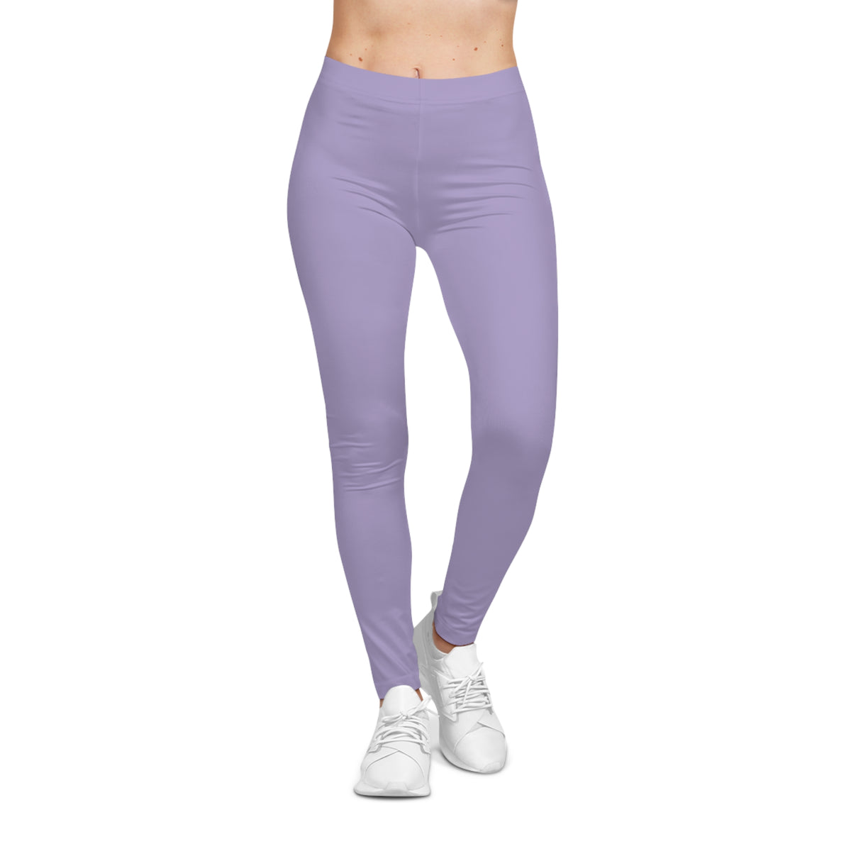 Lilac Mist Color Women's Poly-Span Casual Leggings XS-2XL