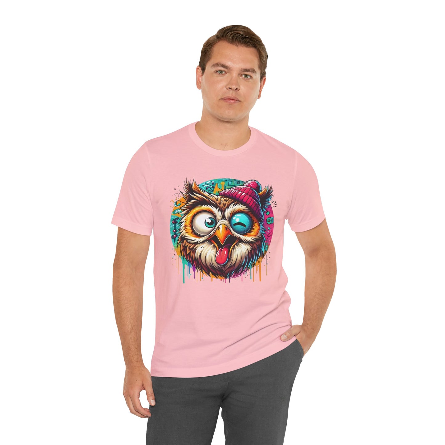 Colorful Owl Graphic Tee, Fun Owl Shirt, Funny Bird Shirt, Cute Cartoon Tees, Animal T-Shirt, Animal Tees, Art Design T-Shirt