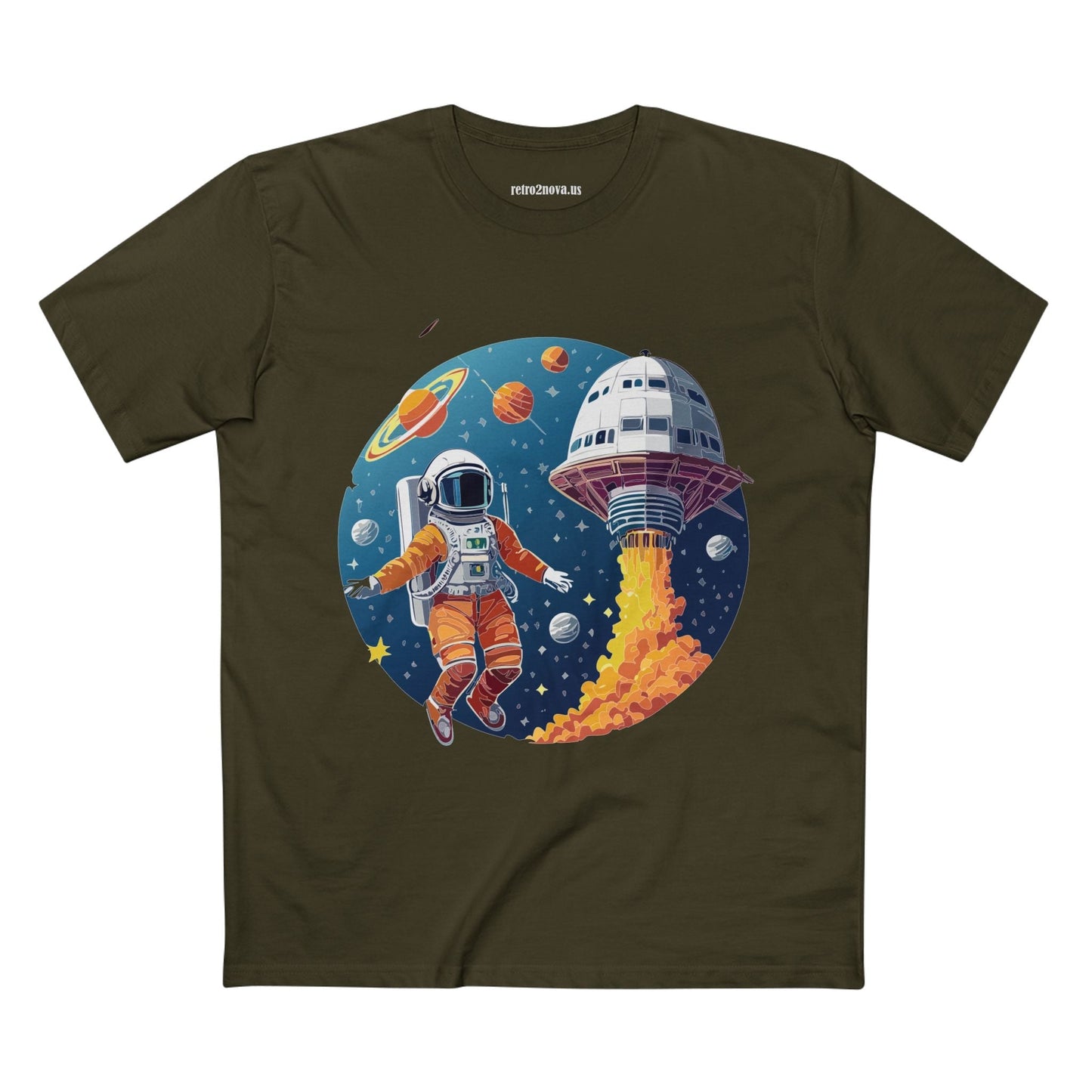 Cosmos Shirt Astronaut Tee Unisex Premium Cotton Art Design By Retro2Nova CS19 Original Art Design