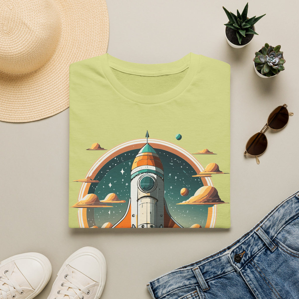 Retro Rocket Launch T-Shirt | Space Shuttle Graphic Design Unisex 100 Cotton Gildan T-Shirt