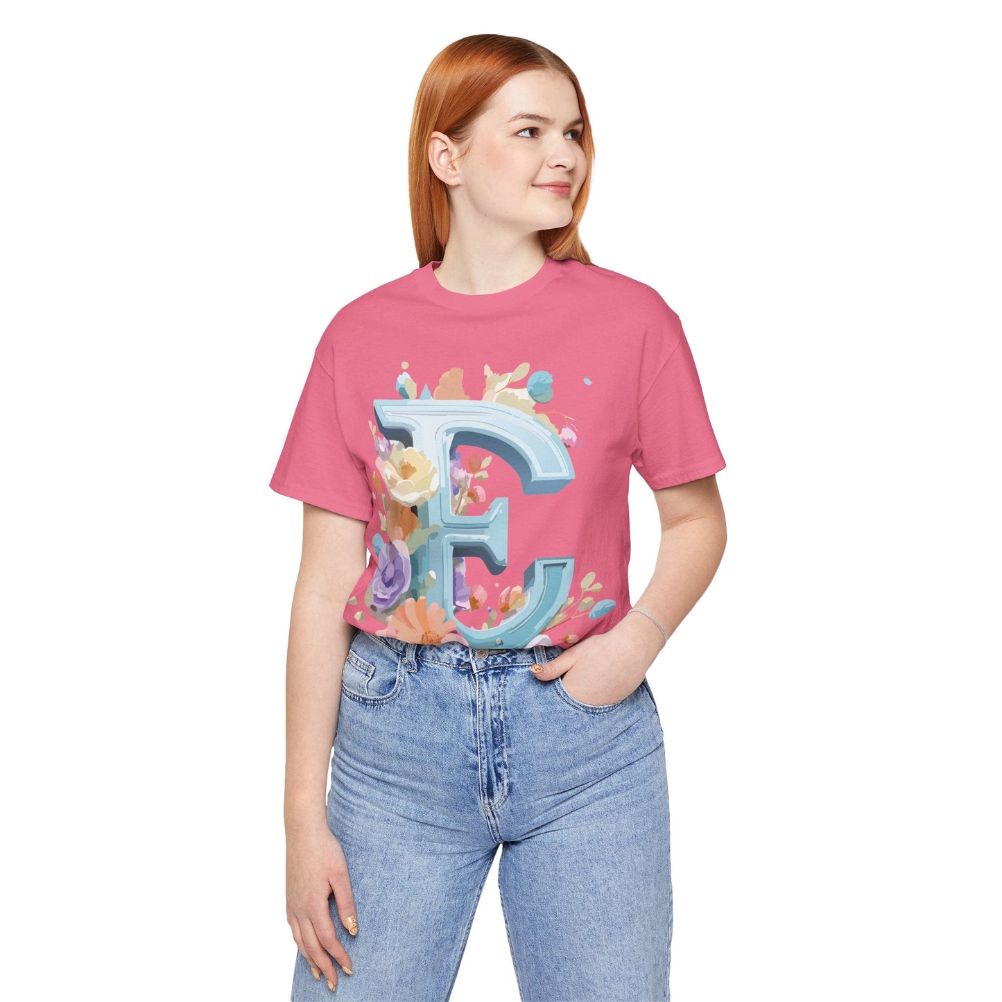 Unisex Letter E  Graphic Tee Featuring Vintage Inspired Artwork Collection