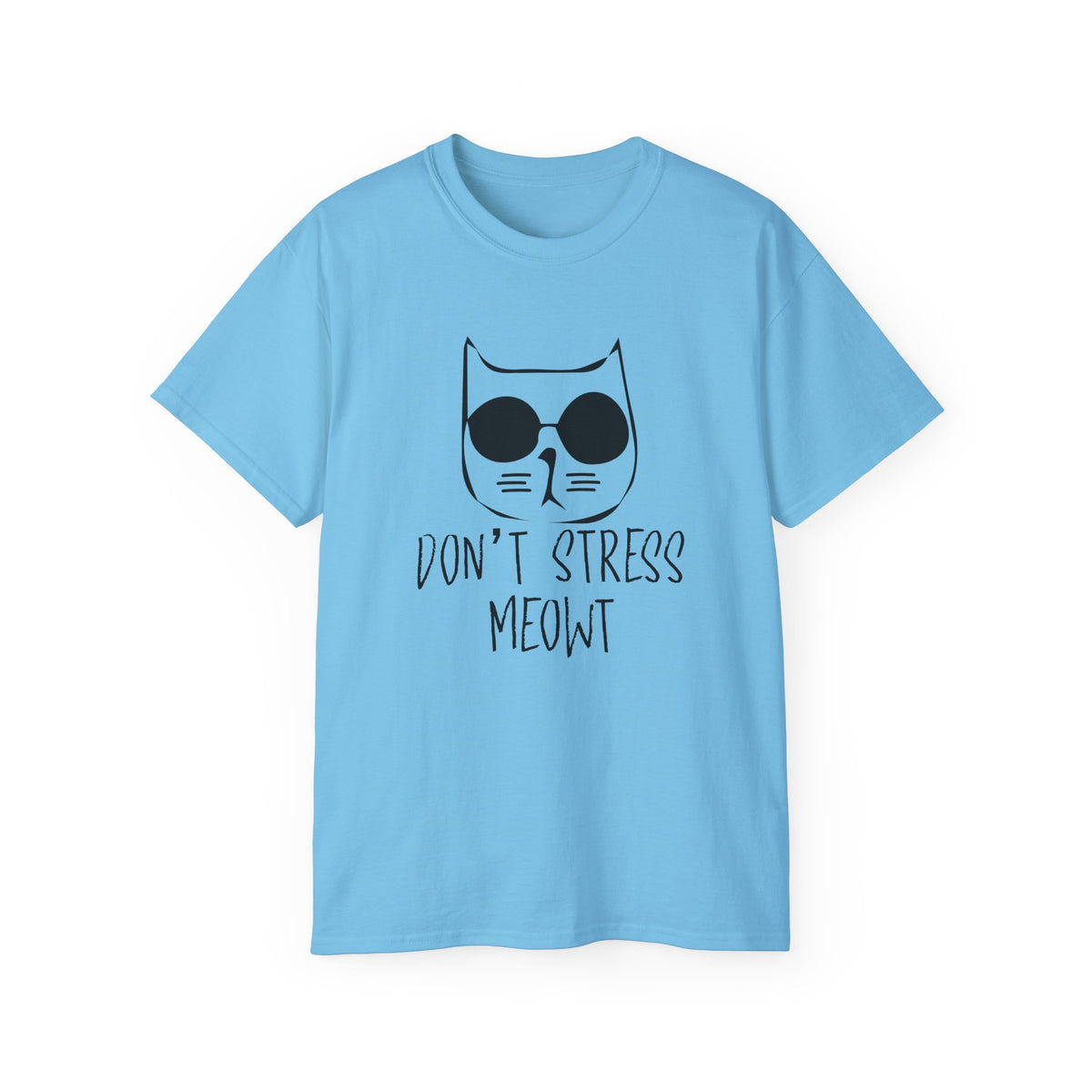 Don't Stress Meowt Cat Face Tee | Cat with Sunglasses Shirt