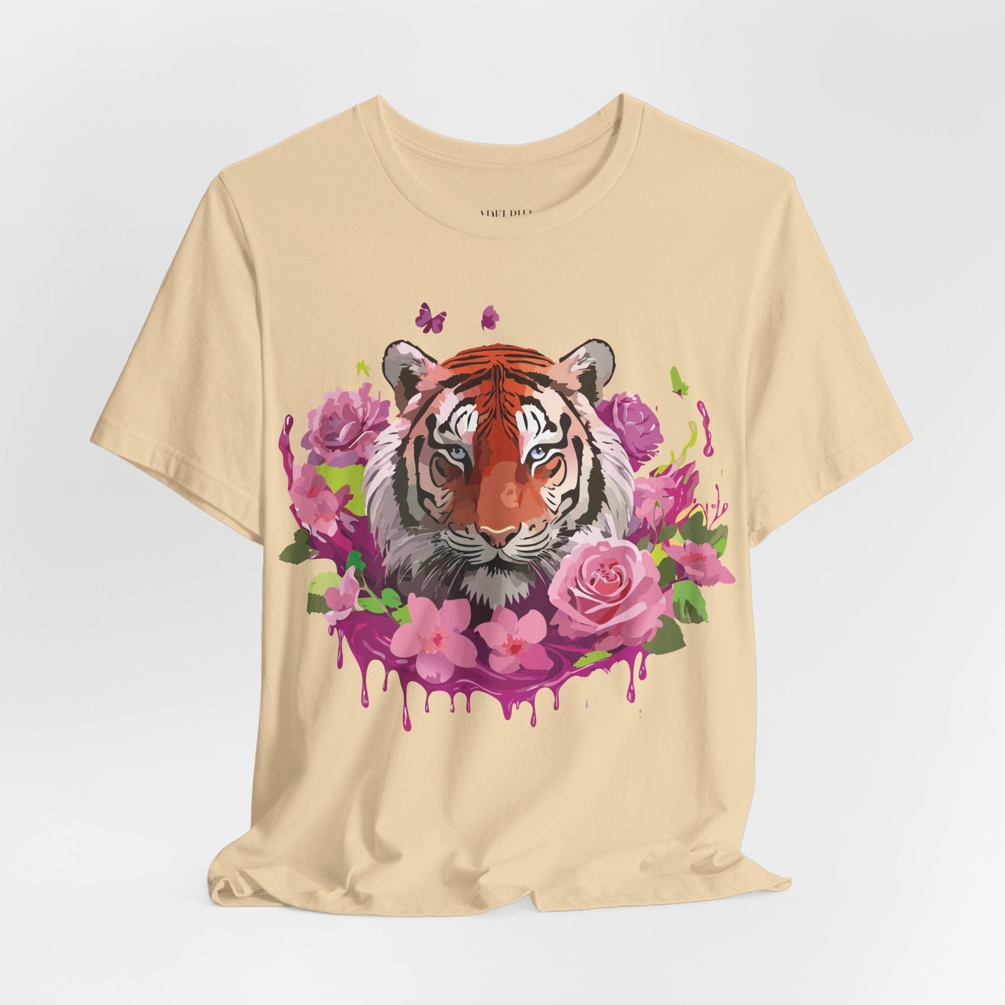 Tiger Graphic Tee Unisex Jersey Short Sleeve Art Design By Adelpha Vintage Inspired Premium