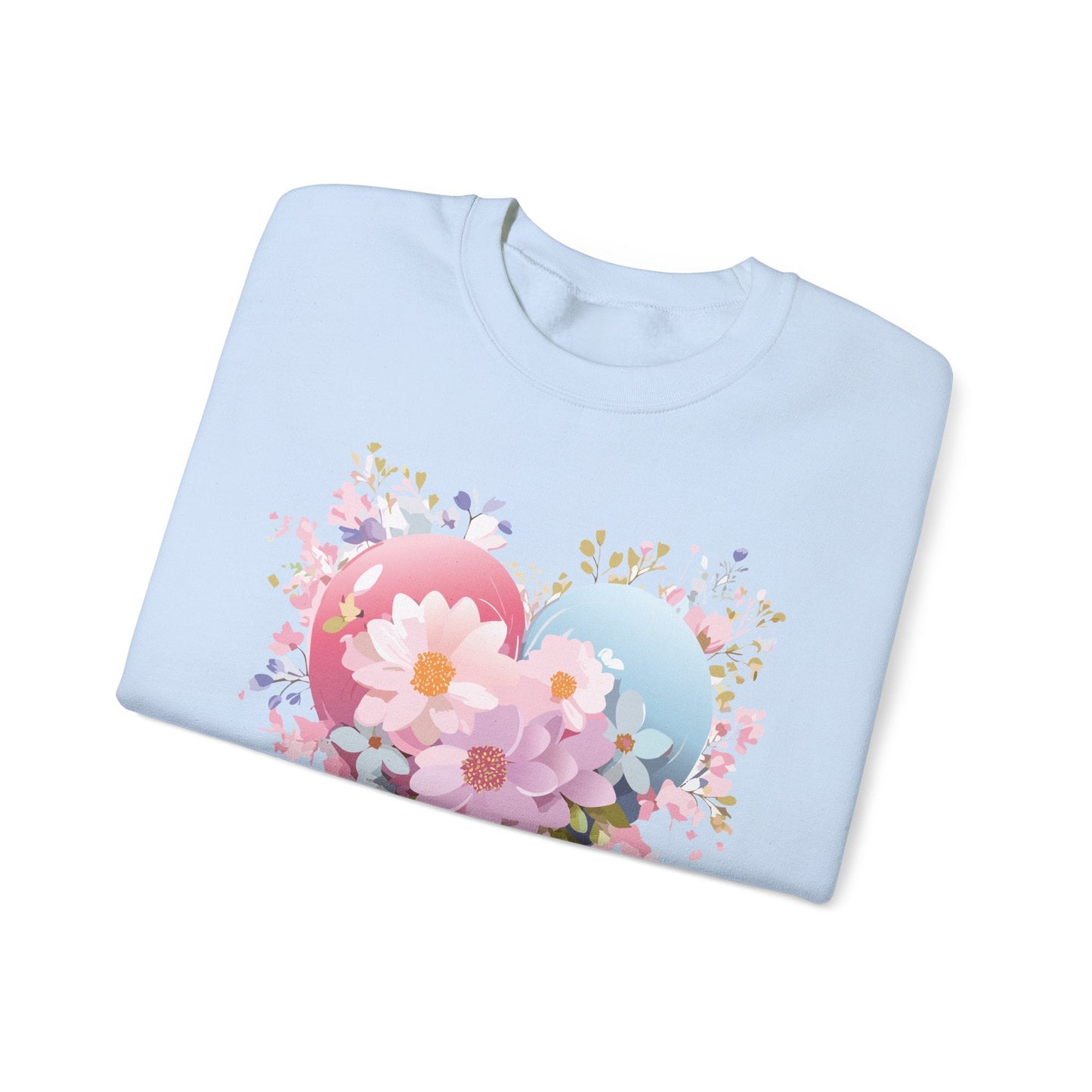 Floral Heart Unisex Crewneck Sweatshirt Gildan 18000 Heavy Blend 50 Cotton 50 Polyester