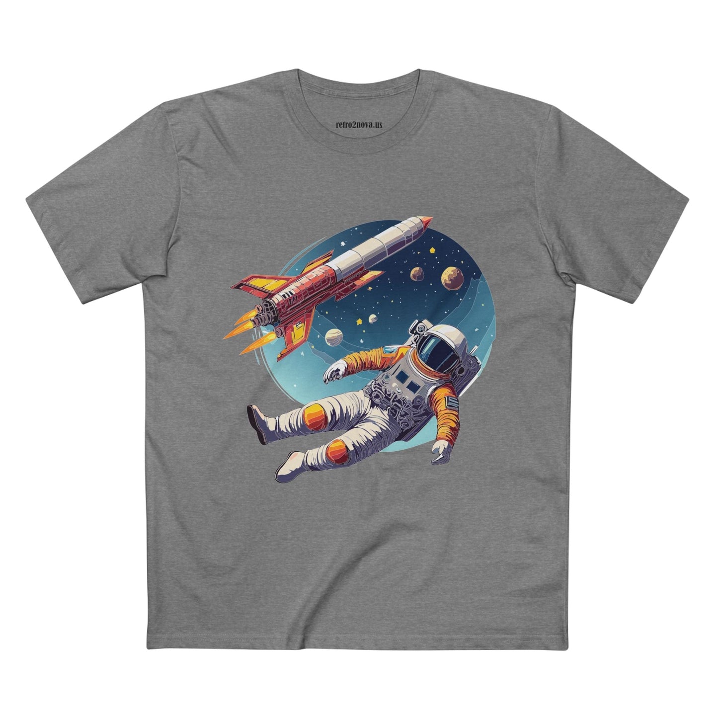 Cosmos Astronaut Shirt Unisex Premium Cotton Tee Original Art Design Retro2Nova Collection