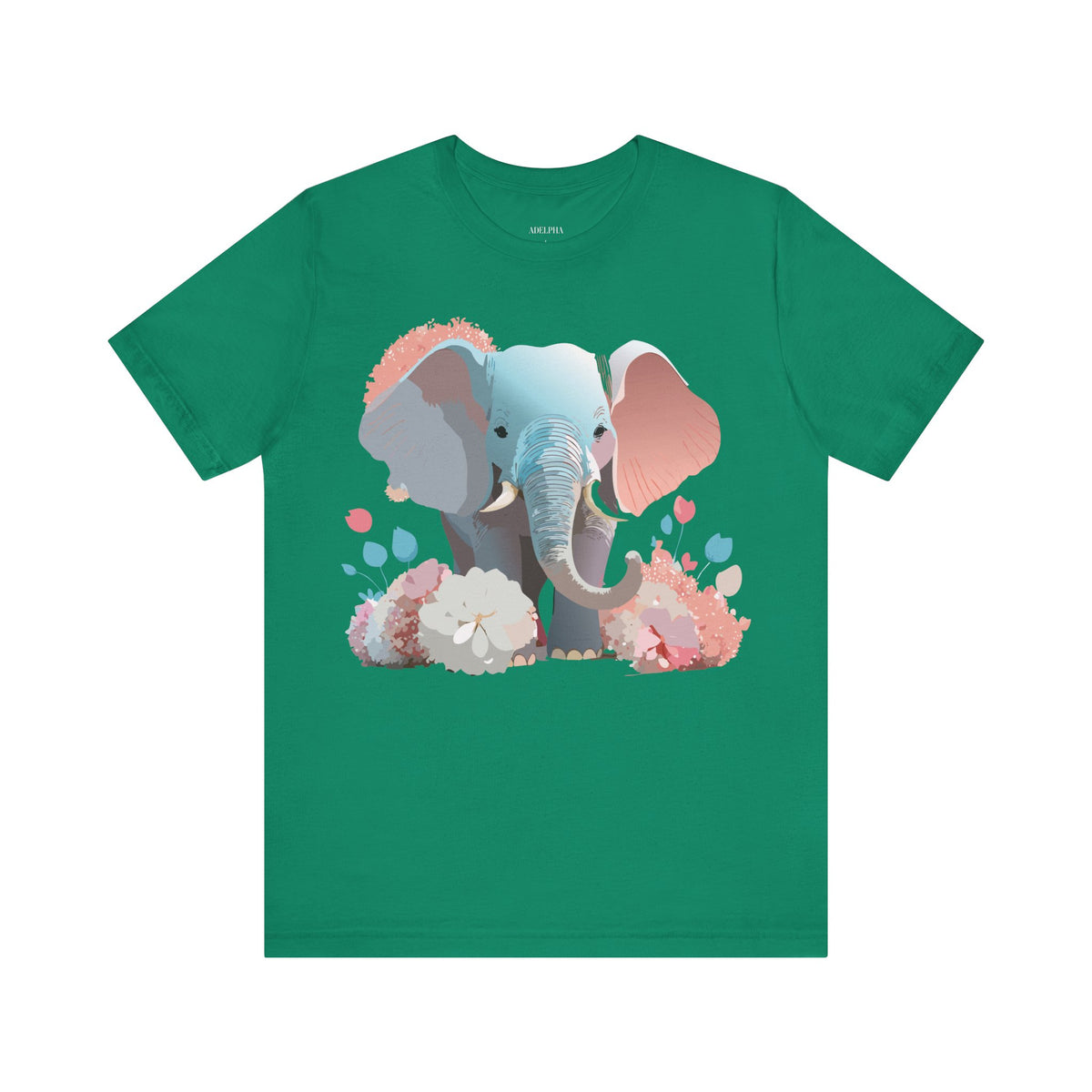 Elephant Graphic Unisex Cotton Bella+Canvas Tee with Art Animal Design d16