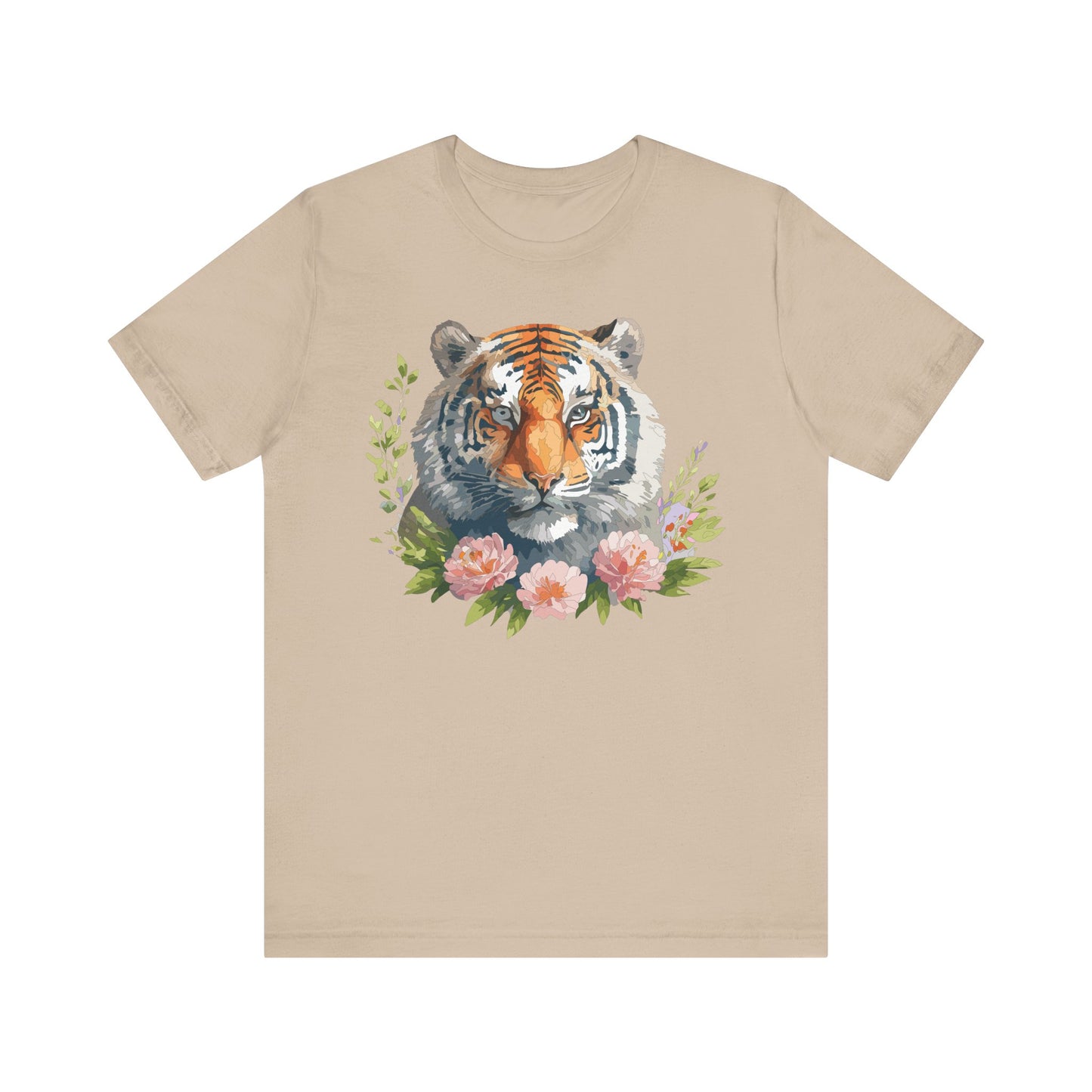 Floral Tiger Shirt, Animal Shirt, Tiger Tee, Unisex Tee, Floral T-shirt, T-Shirt with Animal