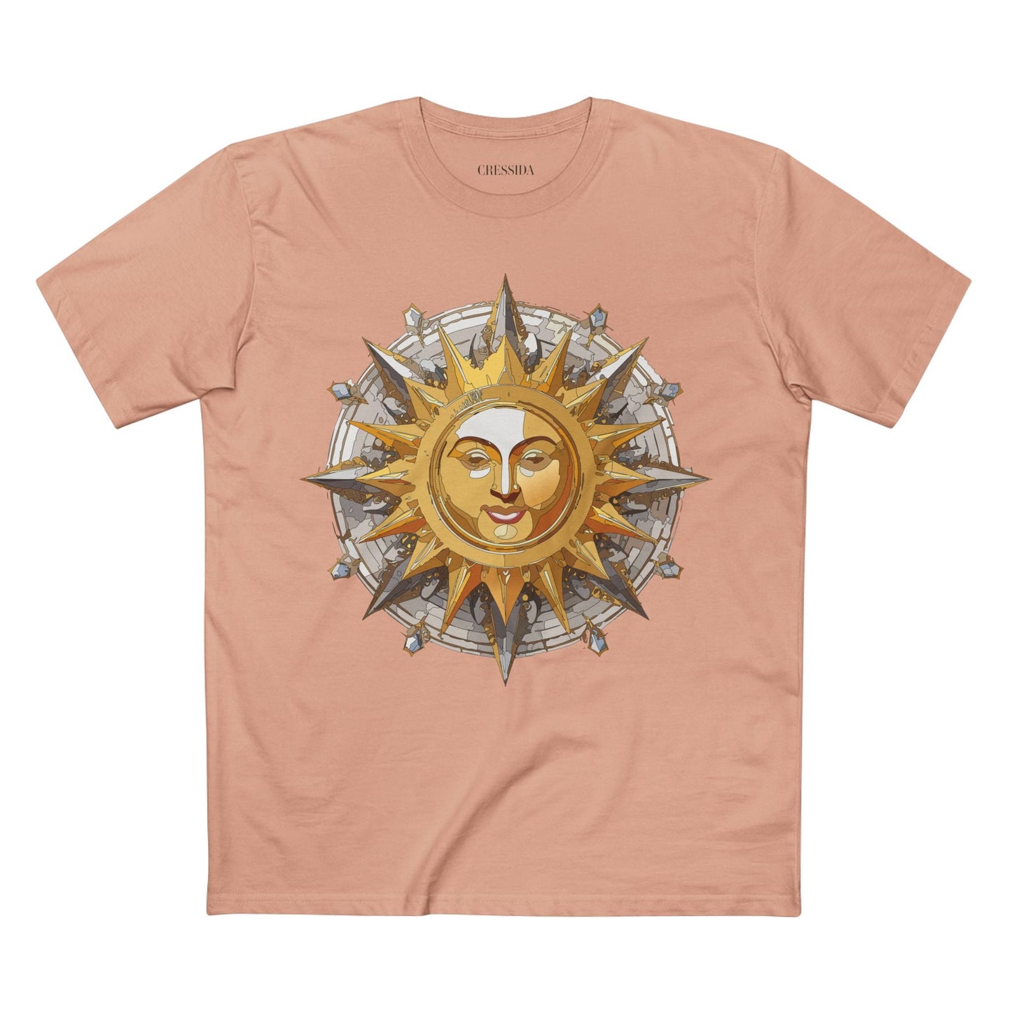 Gold Sun Graphic Unisex 100 Cotton T-Shirt with Golden Art Design 12