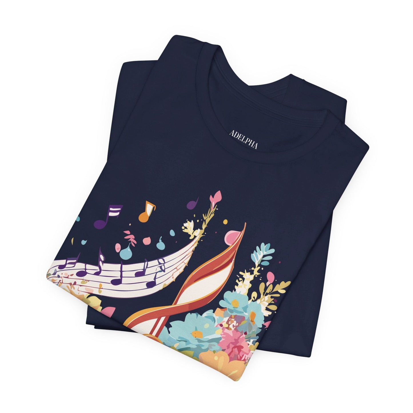 Music Graphic Unisex 100 Cotton Vintage Art with Musical Elements Tee 106