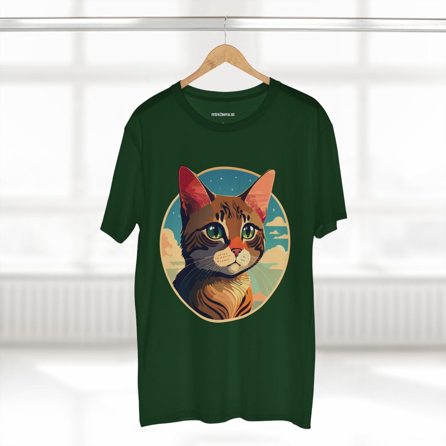 Animals Shirt Cat Design Unisex Premium Cotton Tee With Original Art From Retro2Nova Collection Exclusive Edition