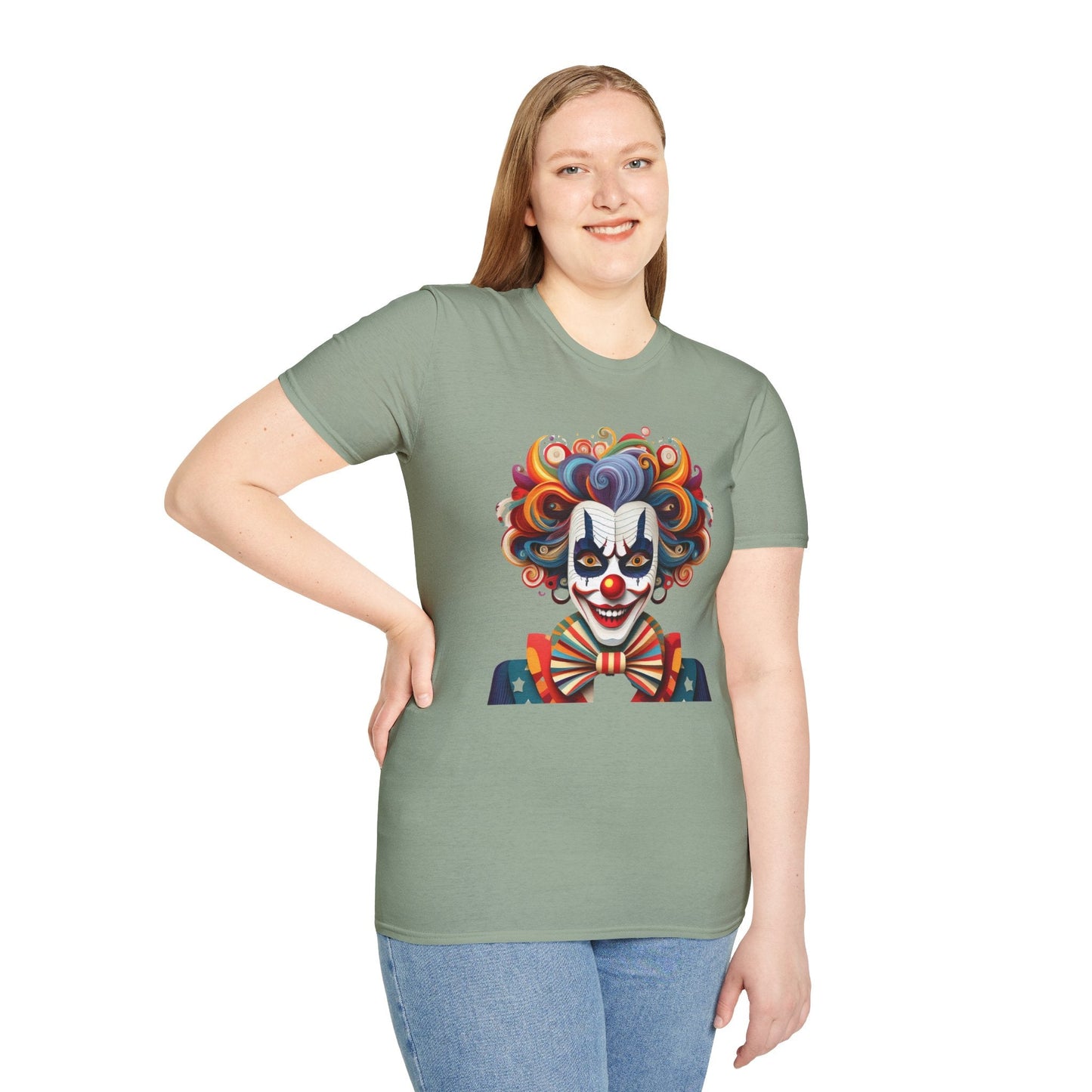 Clown Shirt, T Shirt with Clown, Funny Man Shirt, Tee Shirt with Funny Man, Circus Shirt, Shirt with Circus, Scary Man Shirt, Shirt with Scary Man