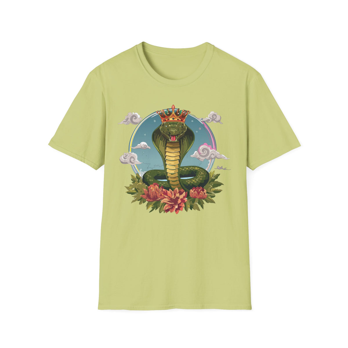 Crowned King Cobra T-Shirt | Snake Illustration, Regal Reptile Art