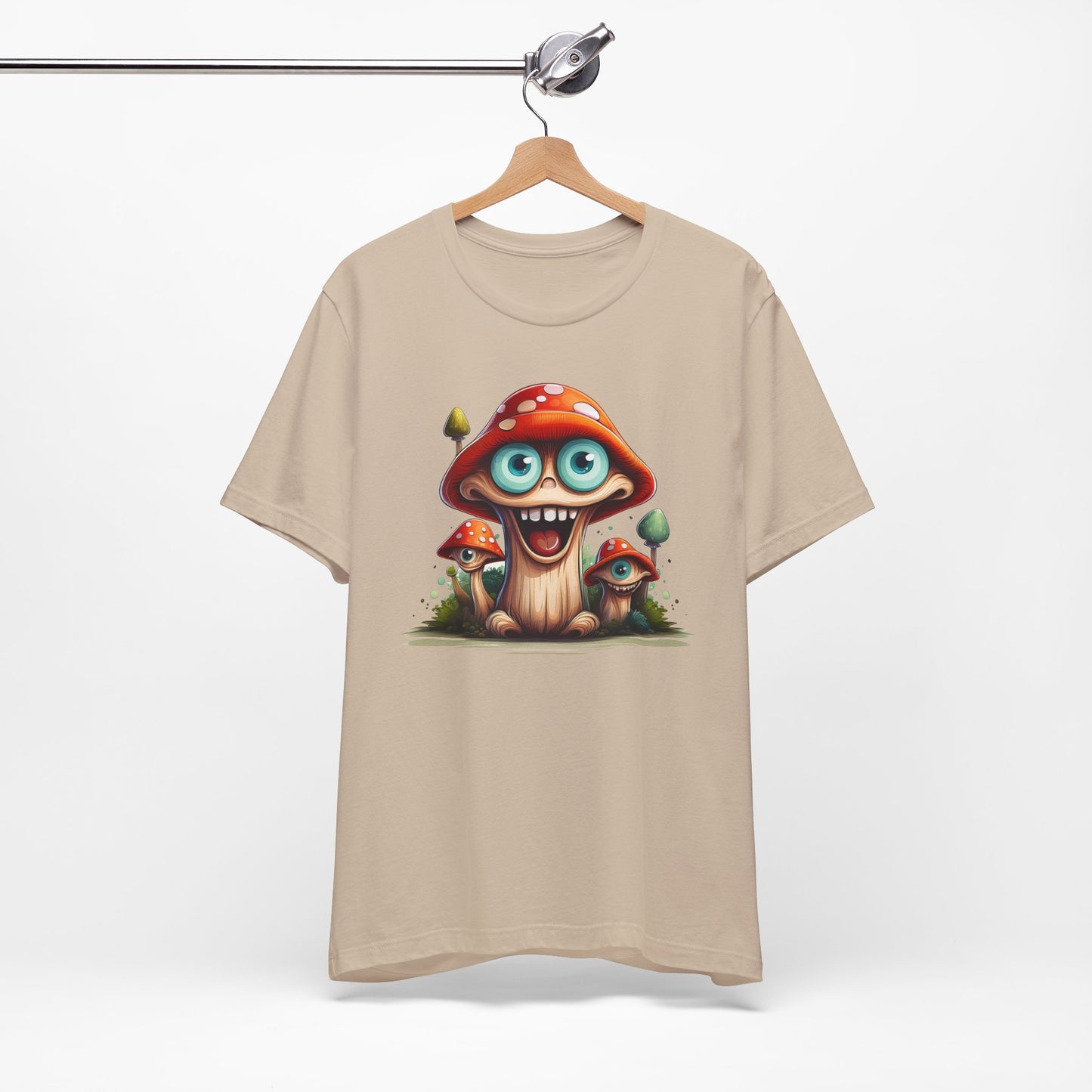 Cute Mushroom Graphic Tee, Fun Cartoon Shirt, Funny Mushroom Shirt, Cute Cartoon Tees, Graphic T-Shirt, Art Design T-Shirt