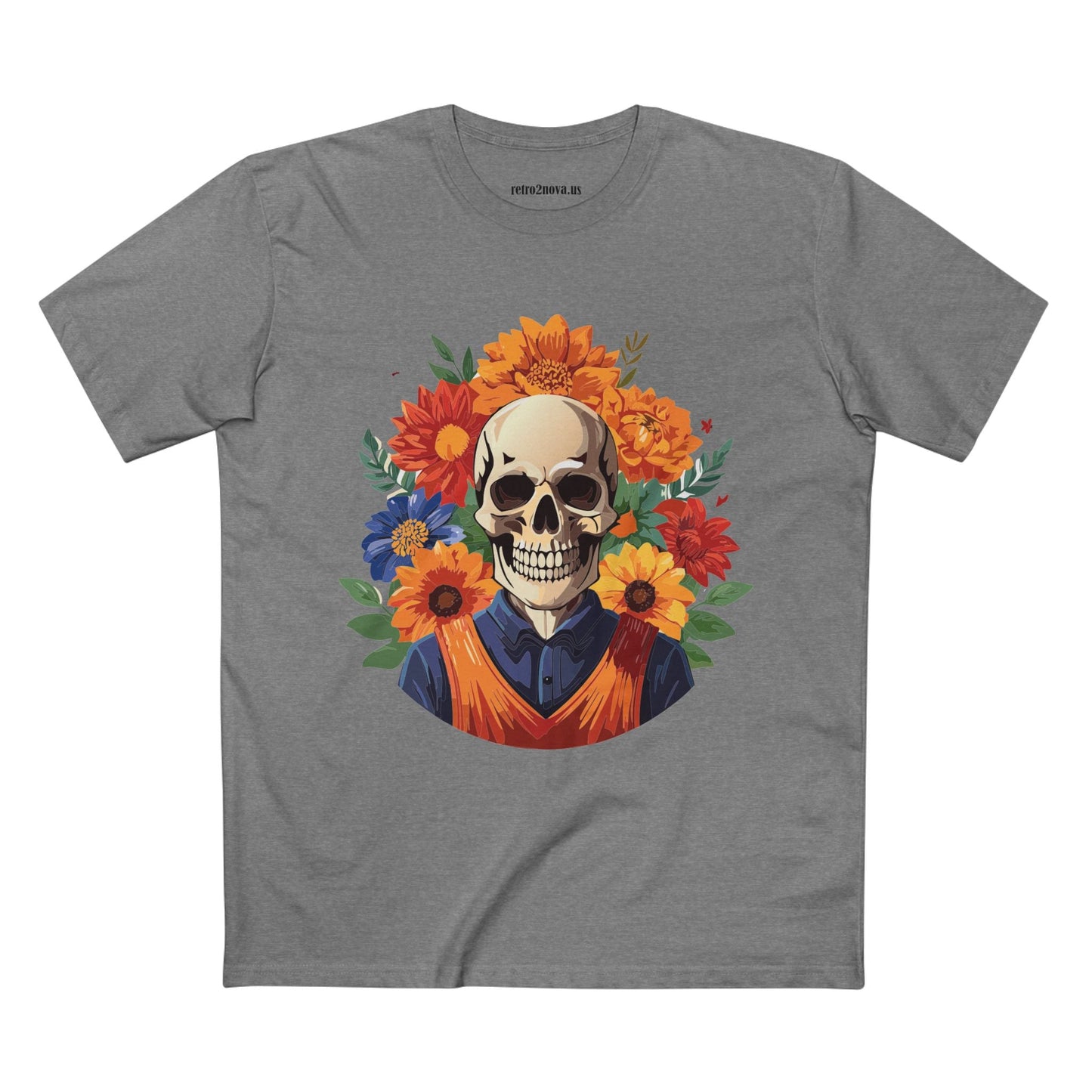 Skull Shirt Skeleton Shirt Unisex Premium Cotton Tee Original Art Design Retro2Nova