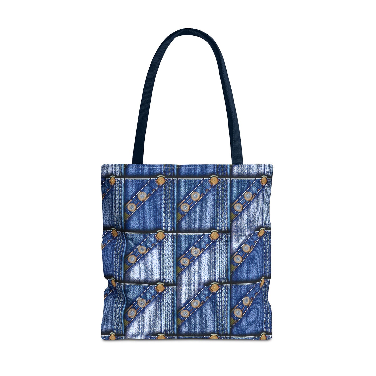 Denim Fabric Imitation Print Unisex Canvas Bag Poly Spun 3 Sizes Tote Bag 117