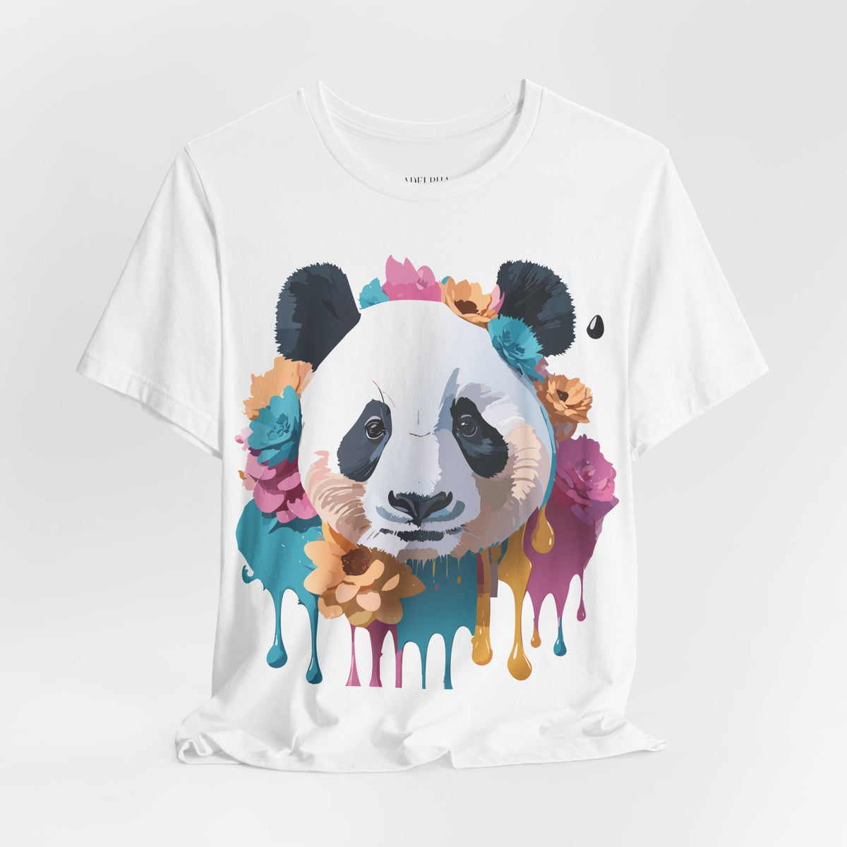 Panda Graphic Unisex Cotton Bella+Canvas Tee with Art Animal Design e141