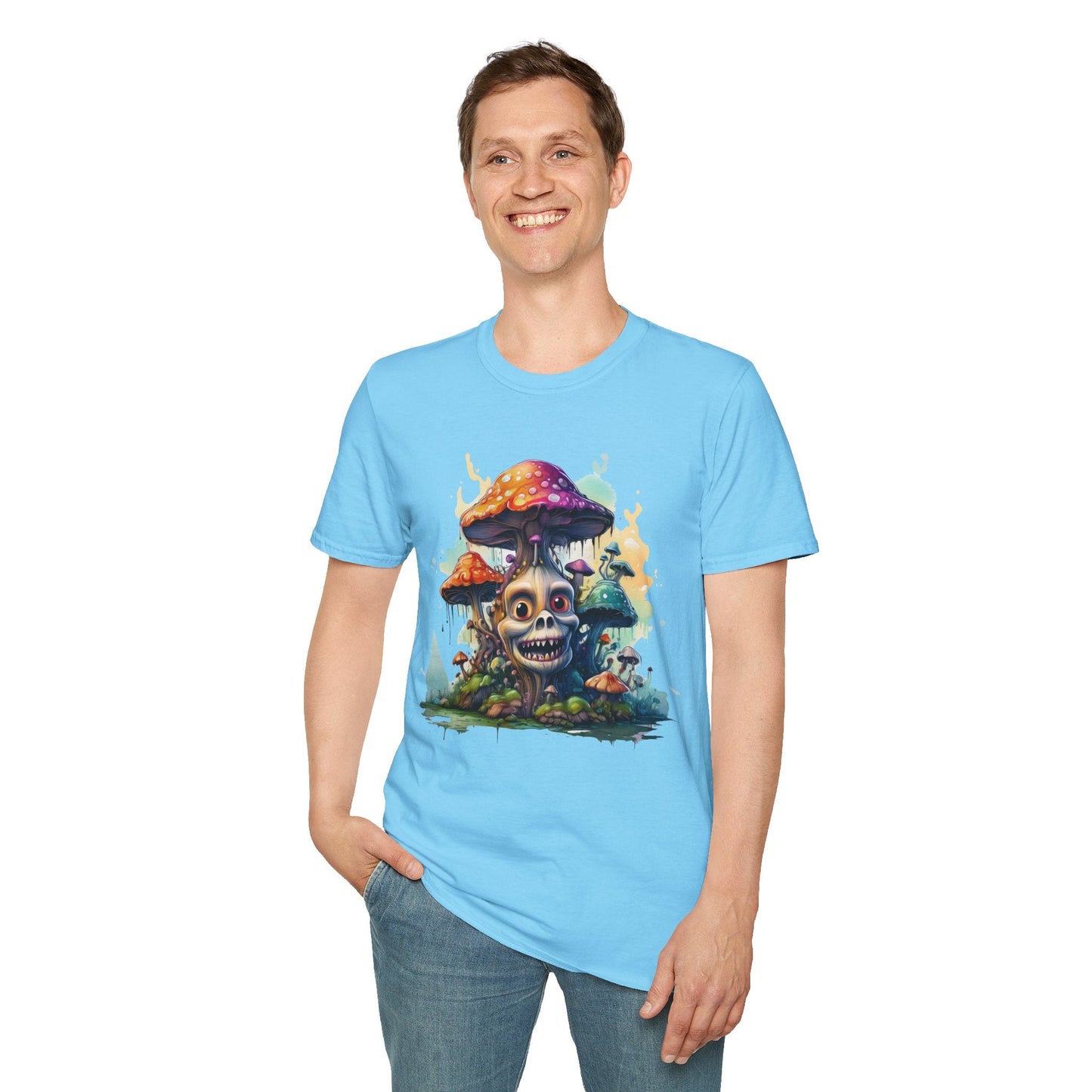 Mashroom Tee Shirt Unisex Graphic Mashroom Tee Fun Fungus Design Softstyle 64000