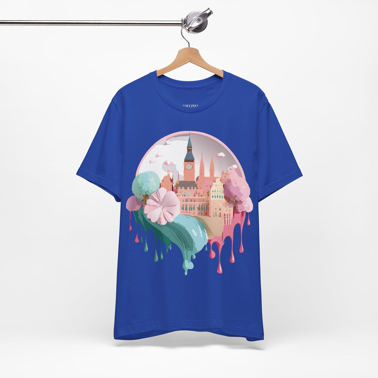 Prague Tourist Graphic Tee by Adelpha Unisex Vintage Style Short Sleeve Shirt Collection