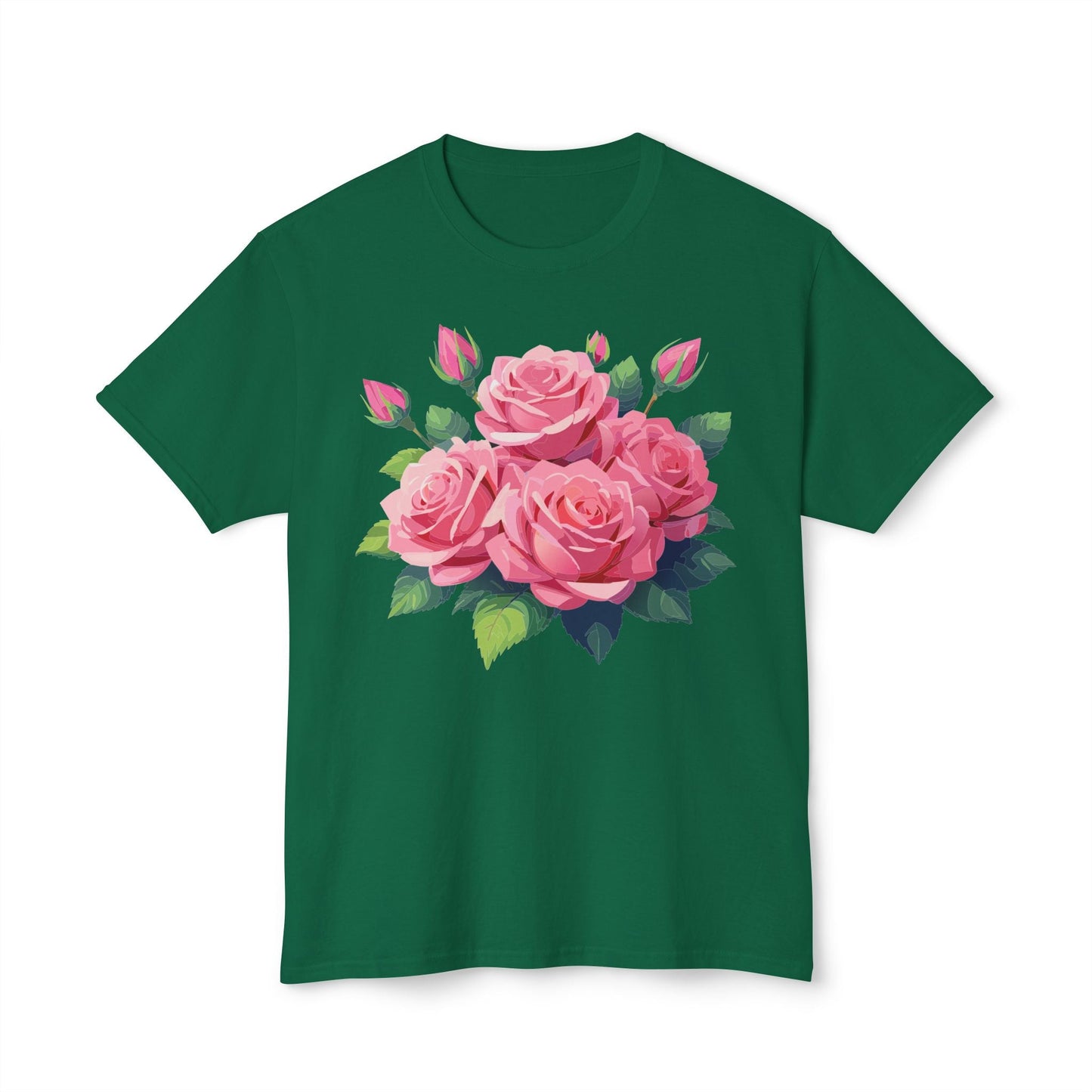Unisex Floral T Shirt With Vintage Flowers Art Print Cotton Tee USA Made Premium Comfort