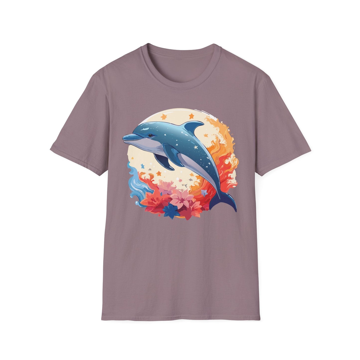 Dolphin T Shirt Unisex Softstyle Gildan 64000 100 Percent Ring Spun Cotton Animal Fish Tee