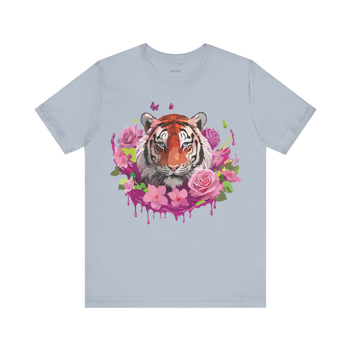 Tiger Graphic Unisex Cotton Bella+Canvas Tee with Art Animal Design d91