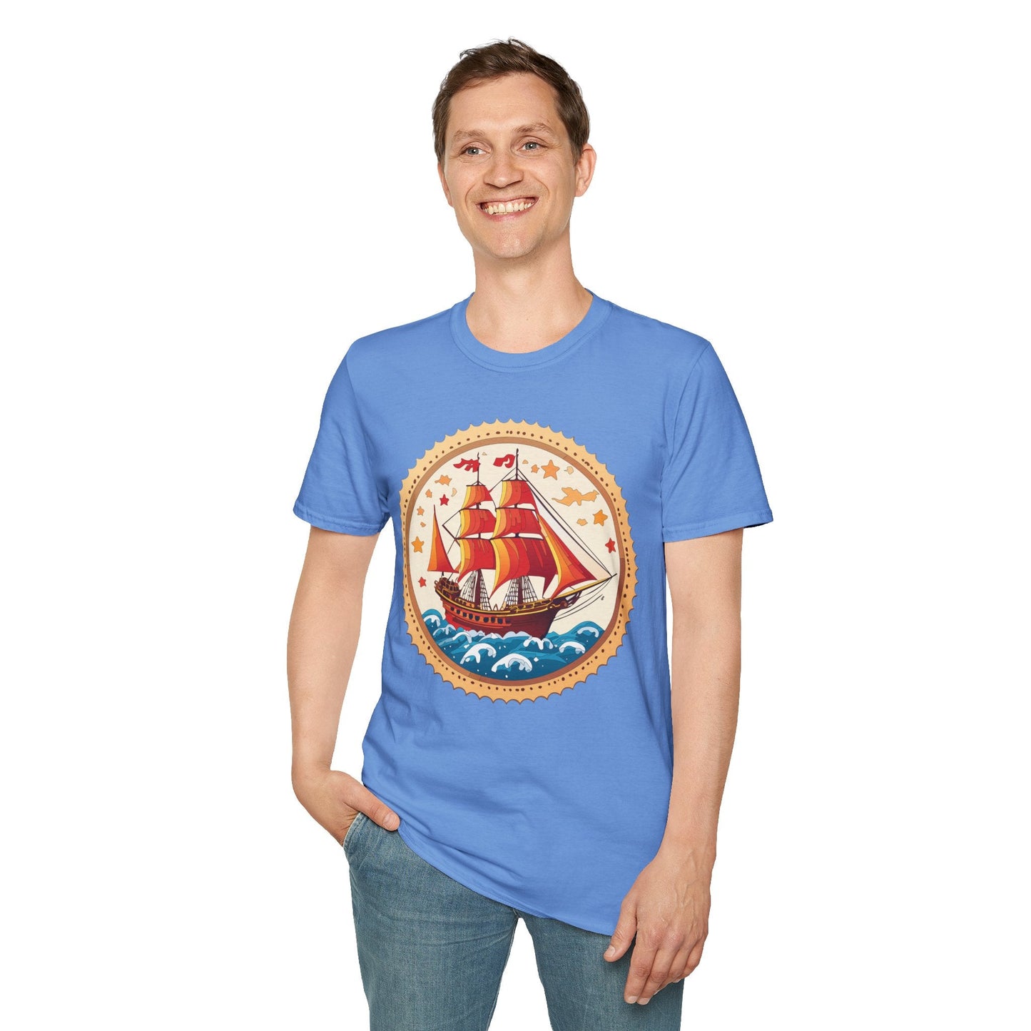 Ship T Shirts Frigate Vessel Tee Shirt Unisex Short Sleeve Gildan Softstyle 100 Percent Cotton