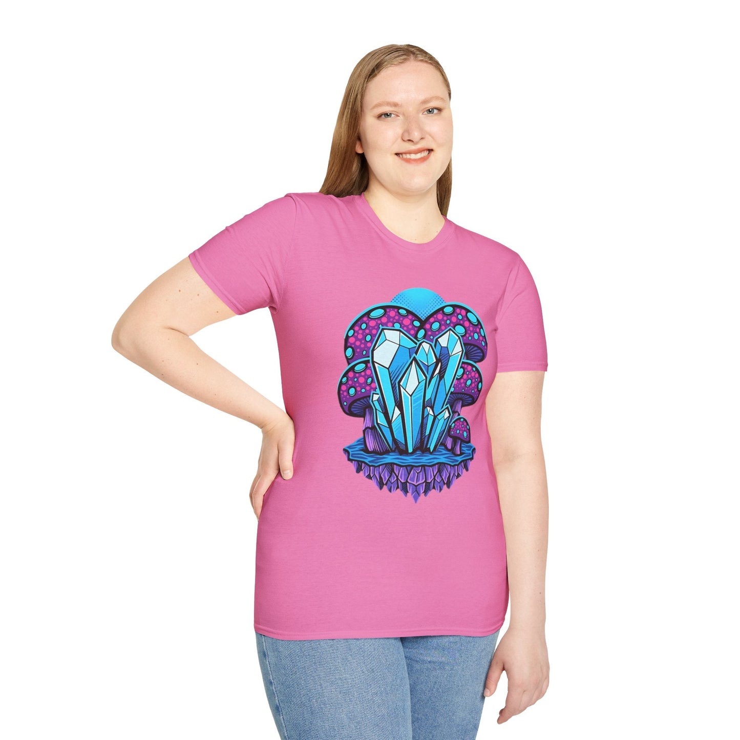 Mashroom Tee Shirt Softstyle Gildan 64000 100 Percent Ring Spun Cotton Breathable Funny Fungus