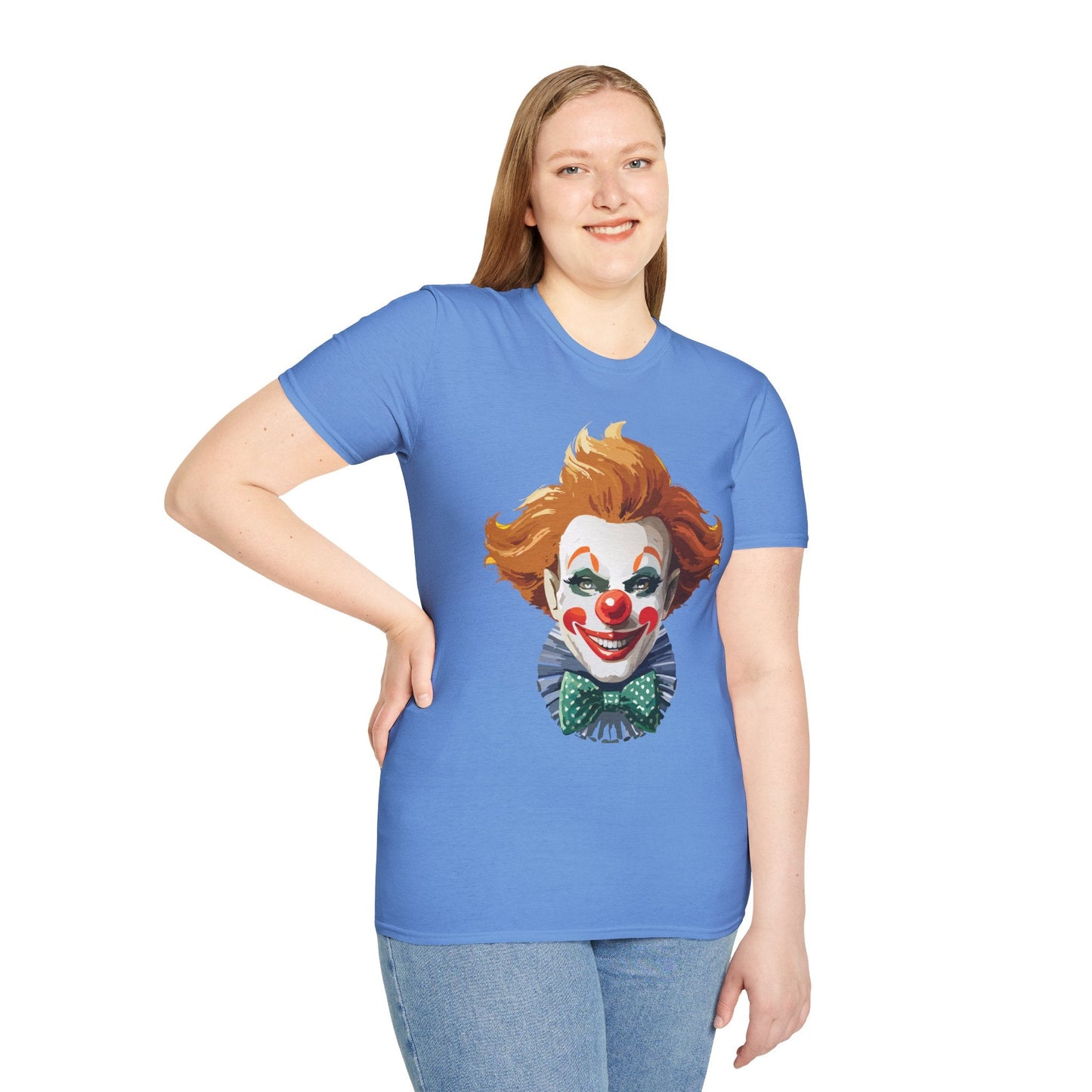 Clown Theme T Shirt Funny Man Circus Scary Man Unisex Gildan Softstyle Graphic Tee Everyday Wear