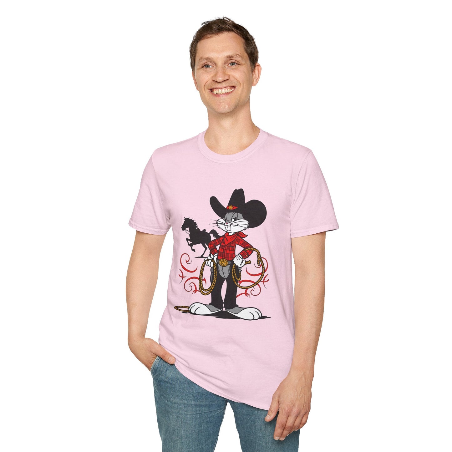 Bugs Bunny T Shirt Unisex Cartoon Tee Softstyle 64000 100 Percent Ring Spun Cotton