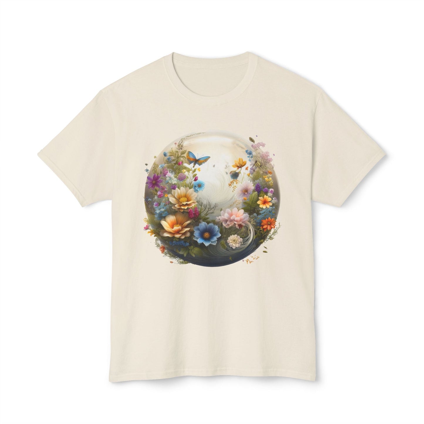 Unisex Floral T Shirt With Art Print HD Cotton Vintage Flowers Tee Shirt Soft Breathable Comfort