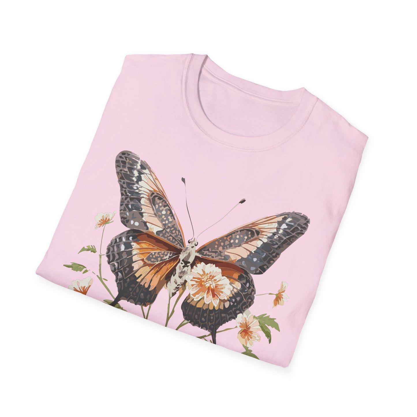 Butterfly T Shirt Unisex Softstyle Gildan 64000 Cotton Tee Monarch Print Comfort